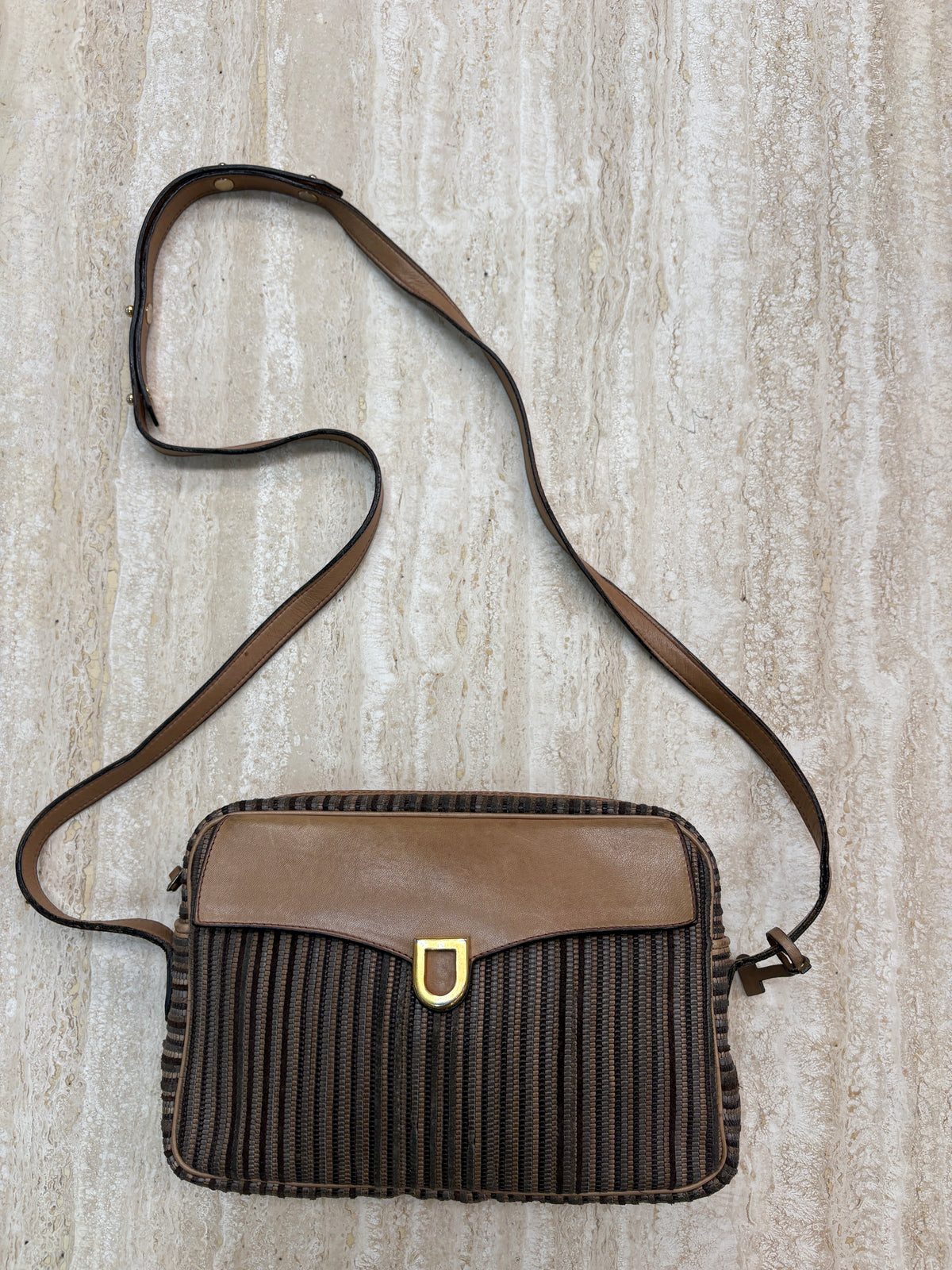 Delvaux Vintage Toile de Cuir Crossbody Bag