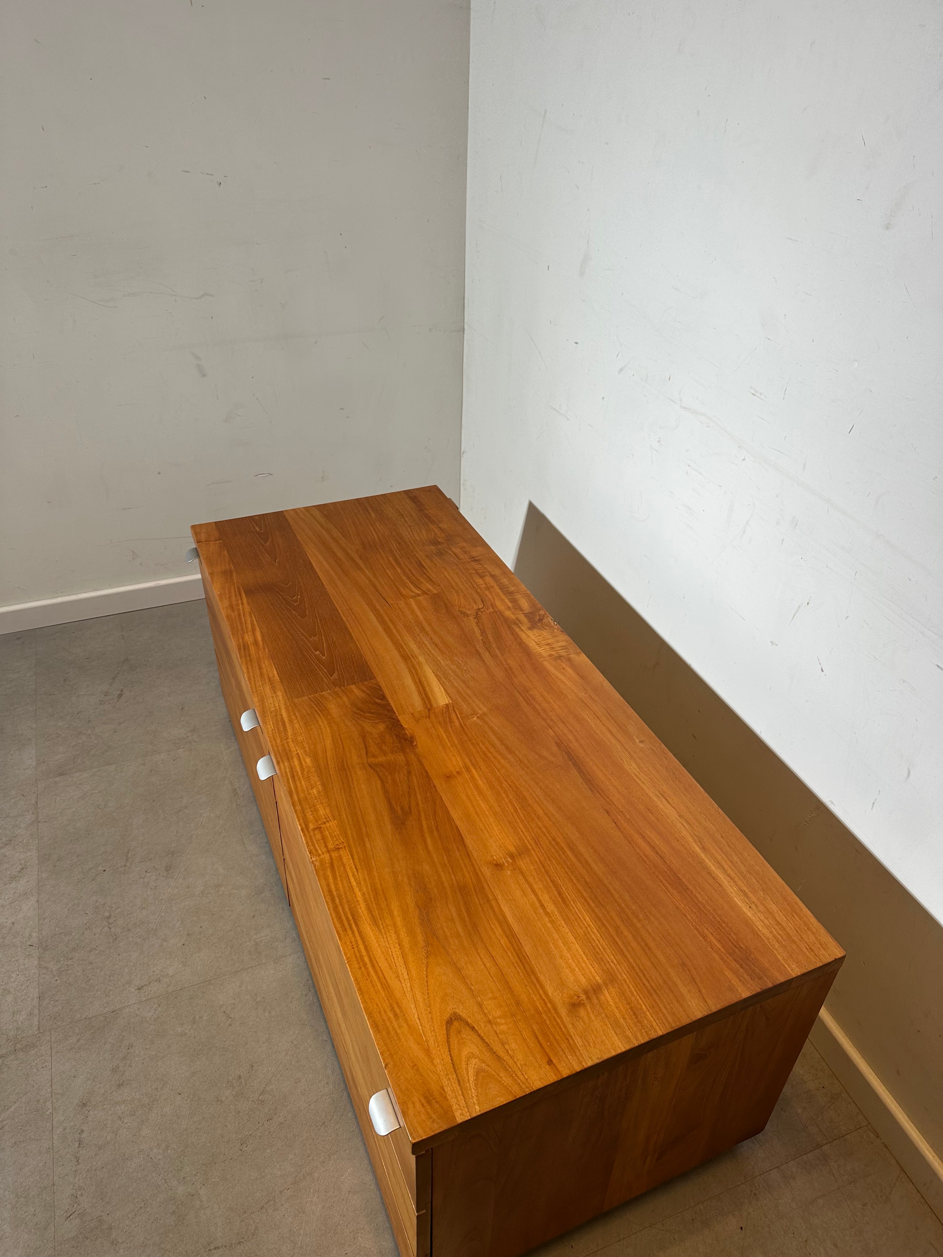 Vintage solid teak low sideboard