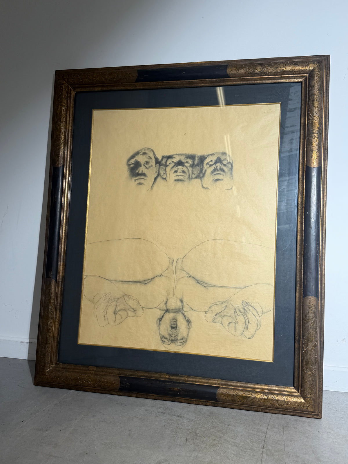 René Knapen – Surrealist Graphite Drawing with Gallery Certificate