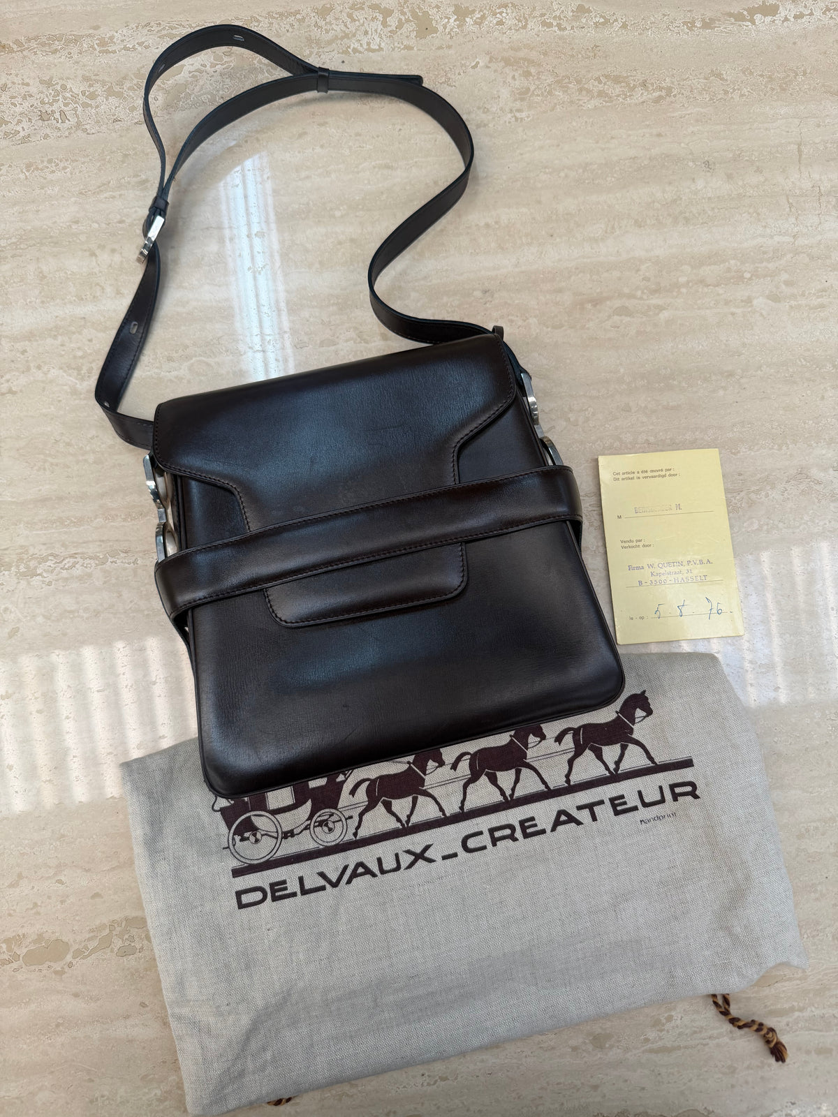 Vintage Delvaux Leather Handbag – With Dust Bag & Certificate