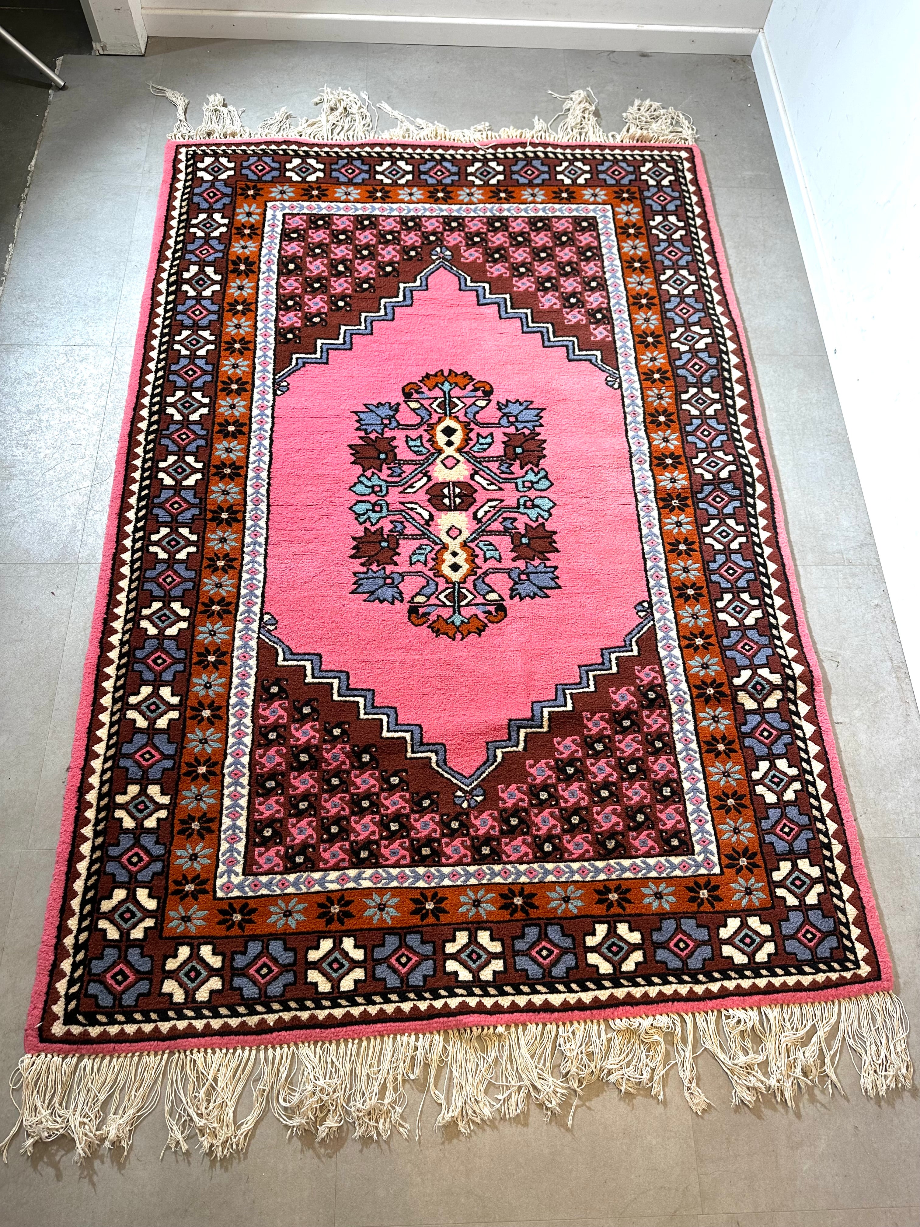 Vintage Hand-Knotted Wool Rug