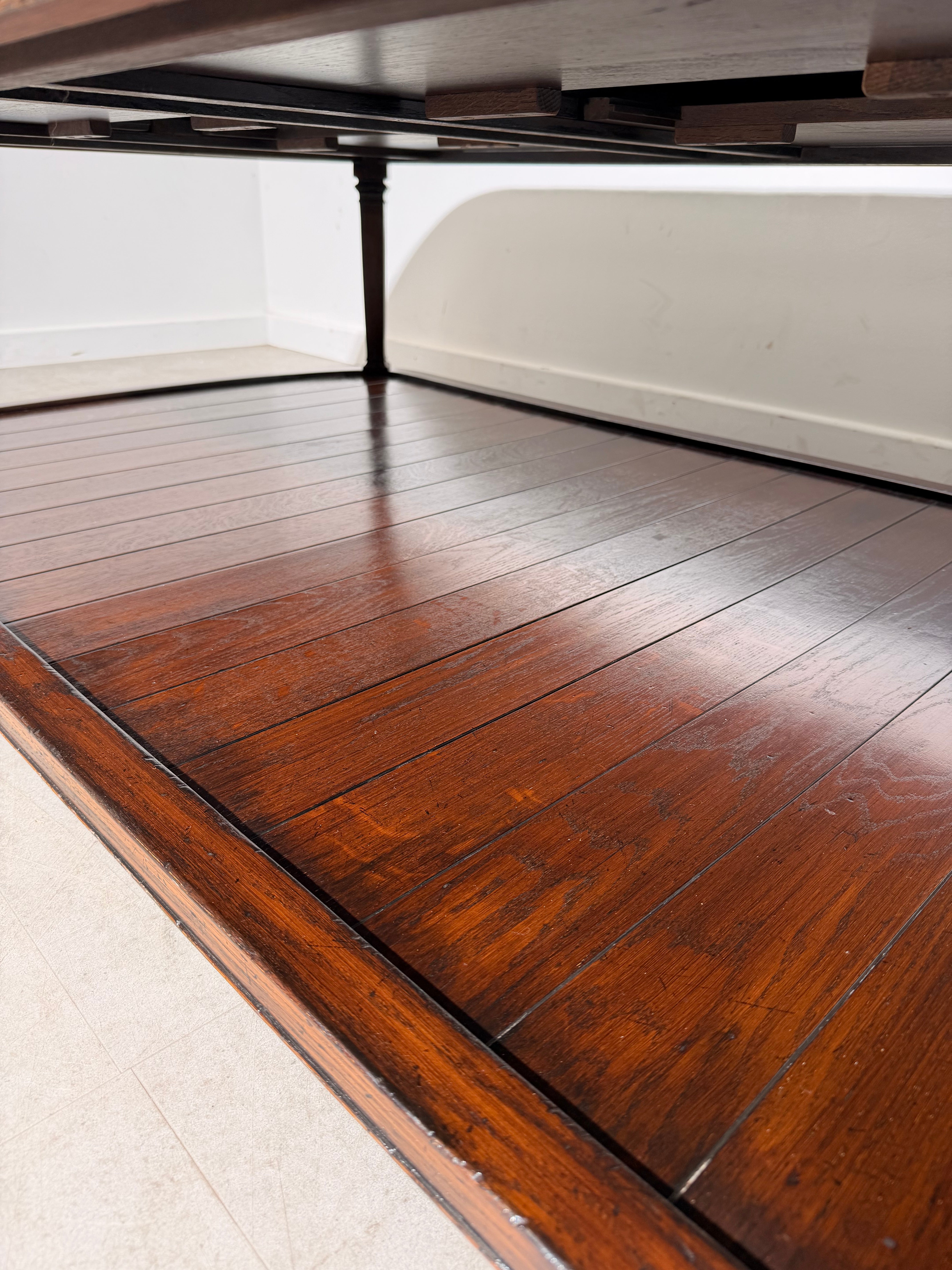 Large French Style Parquetry Coffee Table with Drawers