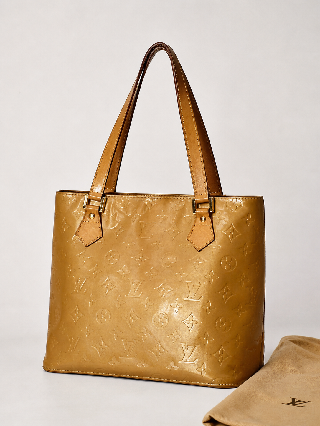 Louis Vuitton Houston Monogram Vernis Tote Bag Camel – 30 x 25 cm + Dustbag