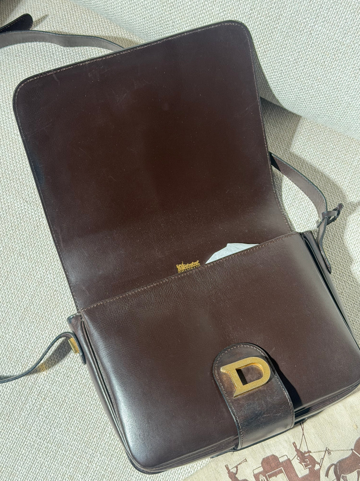 Delvaux Heureux Crossbody Bag – Dark Brown Leather