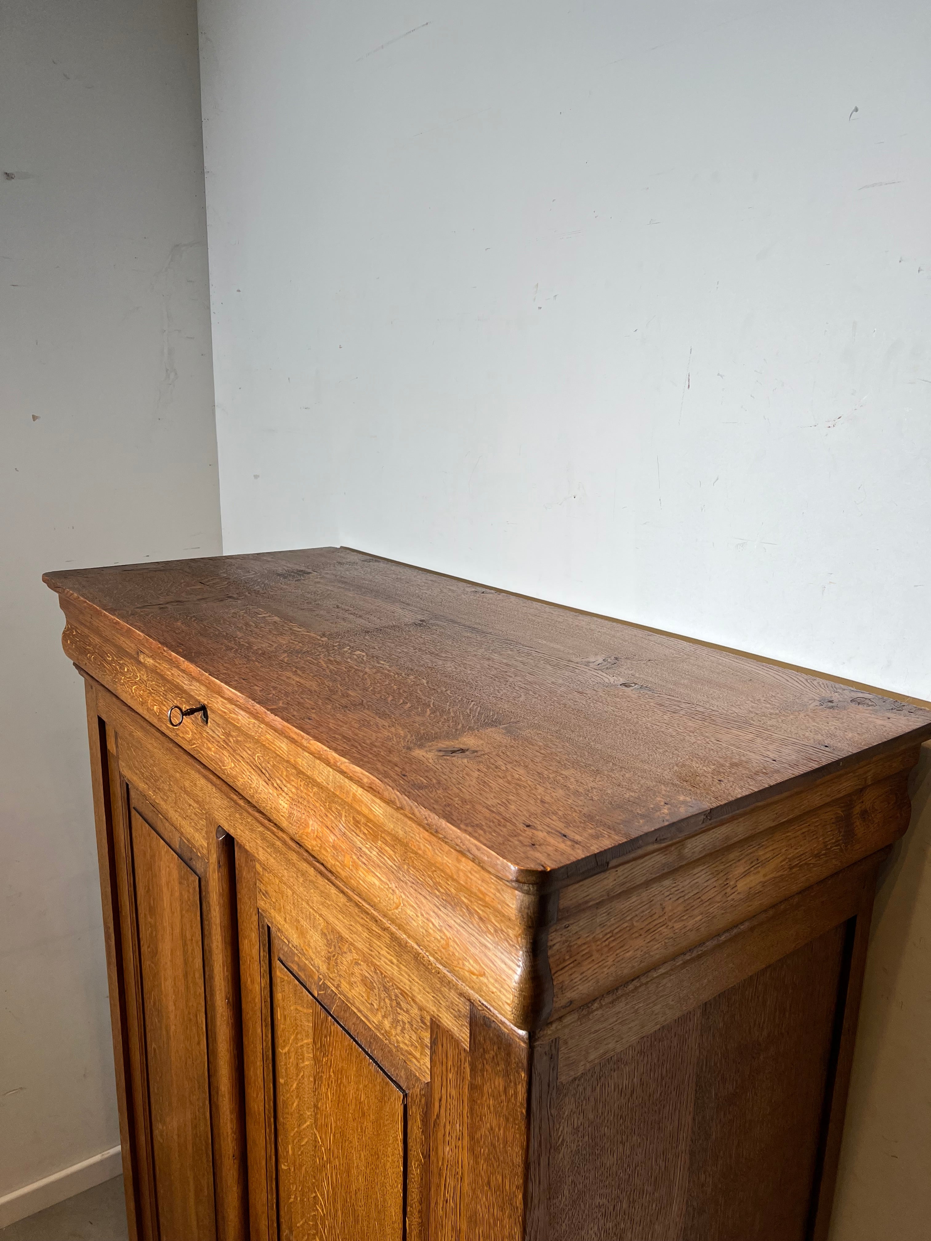 Antique Oak Cabinet with Hidden Drawer