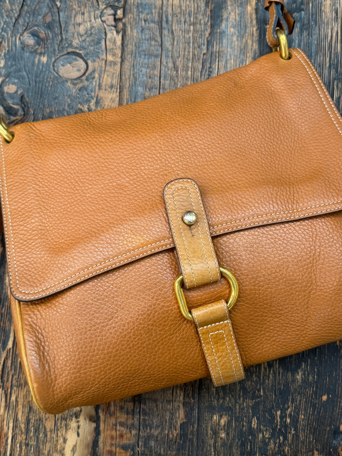 Delvaux Fichu Shoulder Bag – Cognac Leather