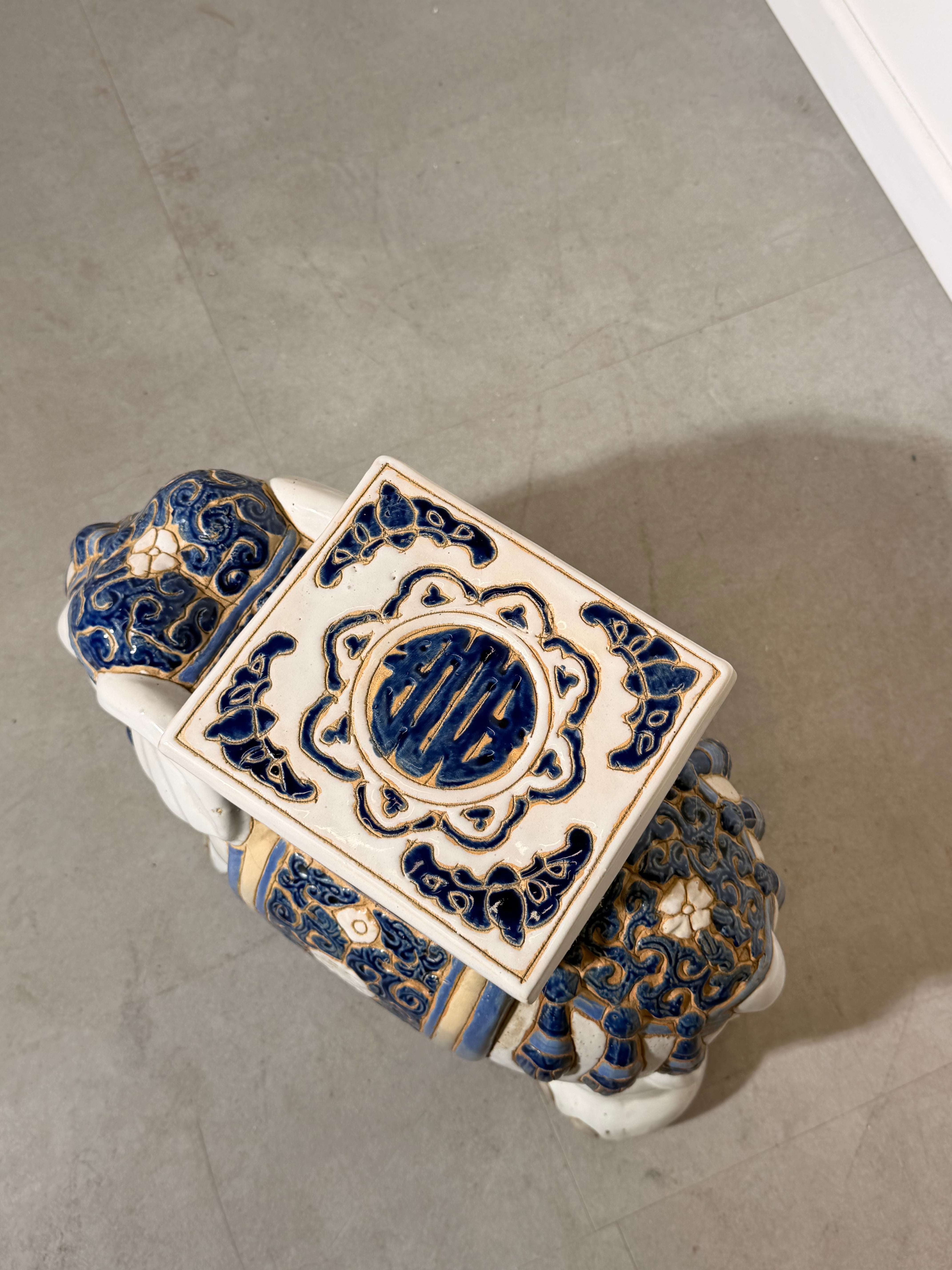 Ceramic Elephant Garden Stool