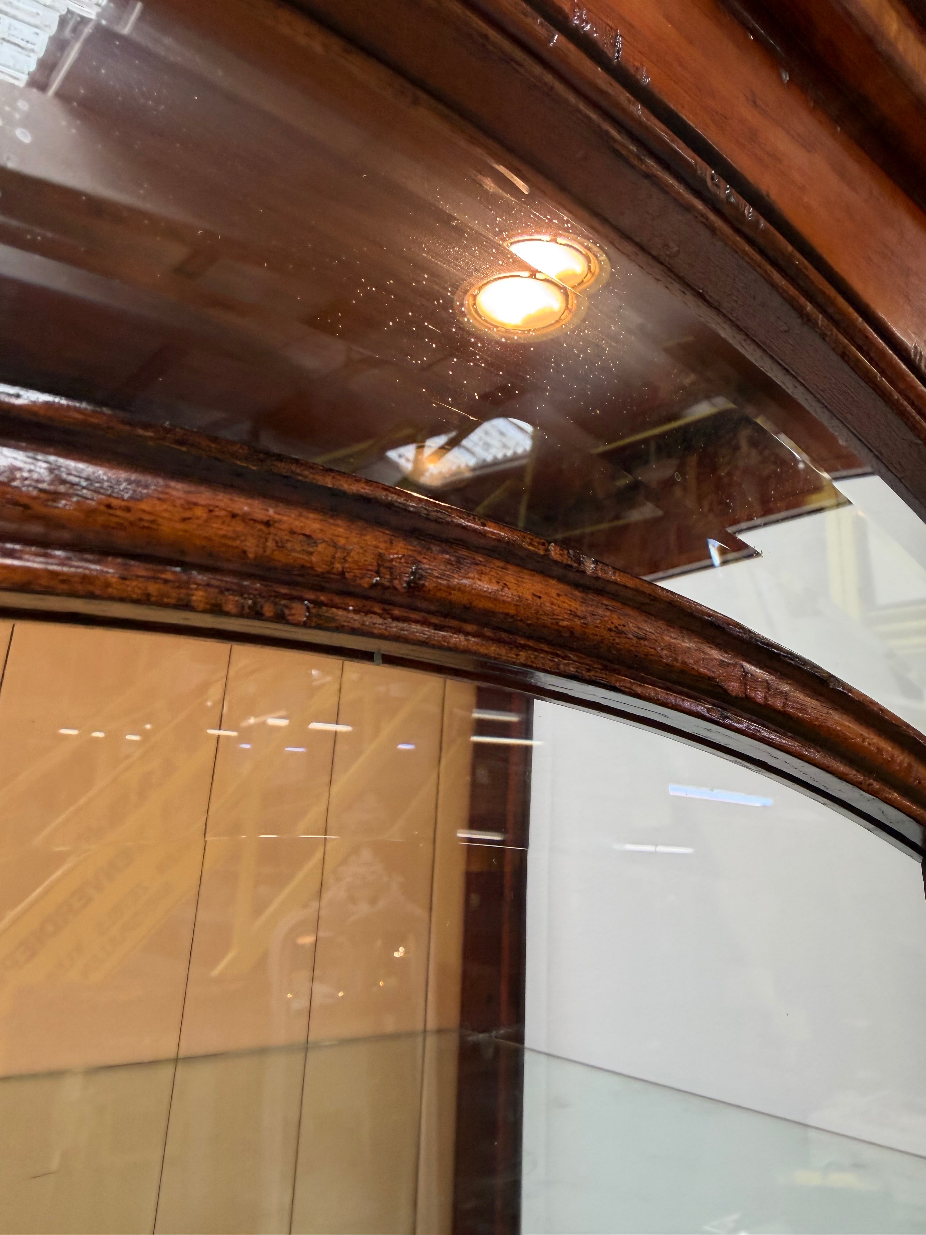 Antique Wooden Display Cabinet with Glass Doors & Lighting
