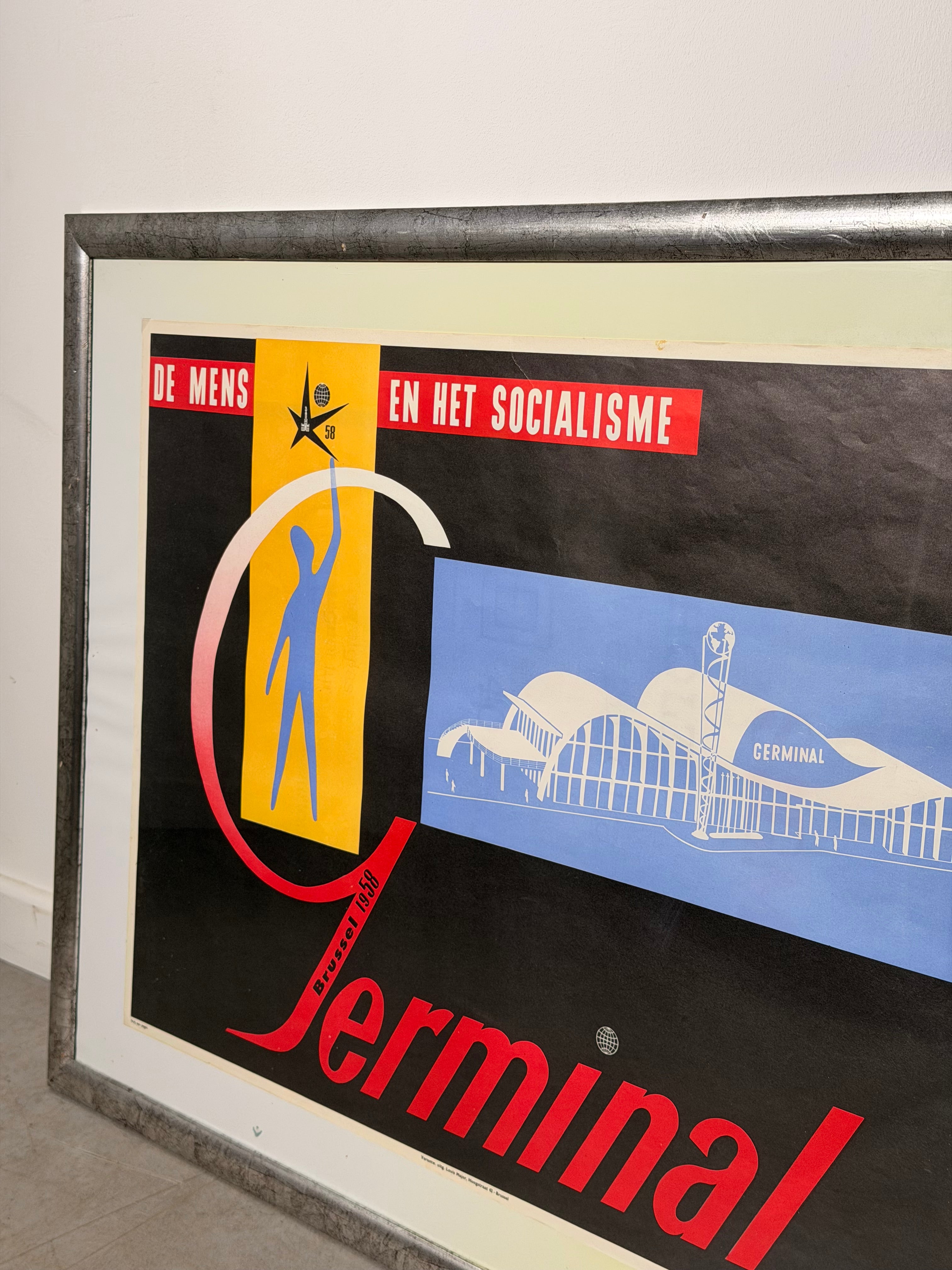 Original Expo 58 Germinal Poster by A. Evraert – Brussels 1958