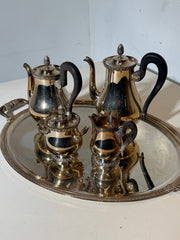Christofle Malmaison Silver Plated Coffee Tea Set 5 Piece with Tray – French Luxury Service