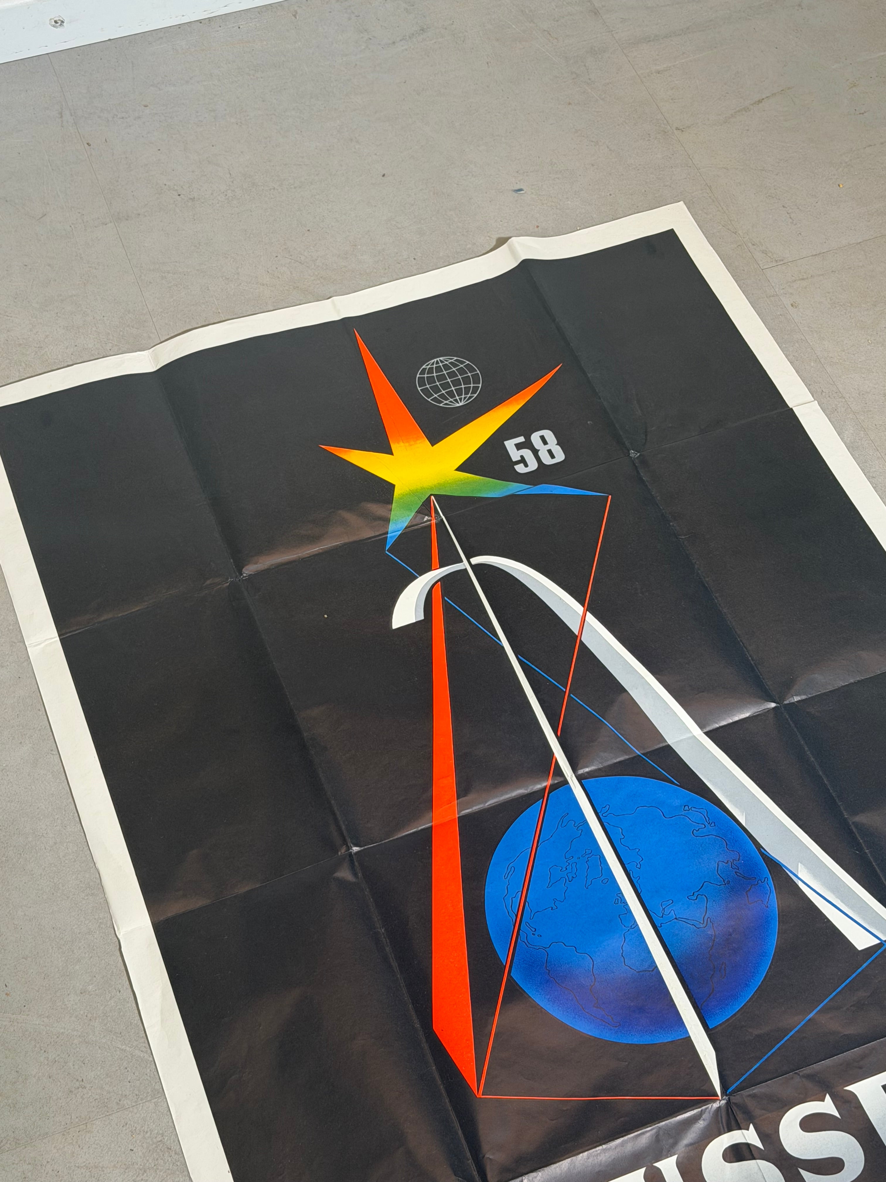 Leo Marfurt – Brussels Universal Exhibition 1958 (Expo 58) Poster – 120 x 78 cm