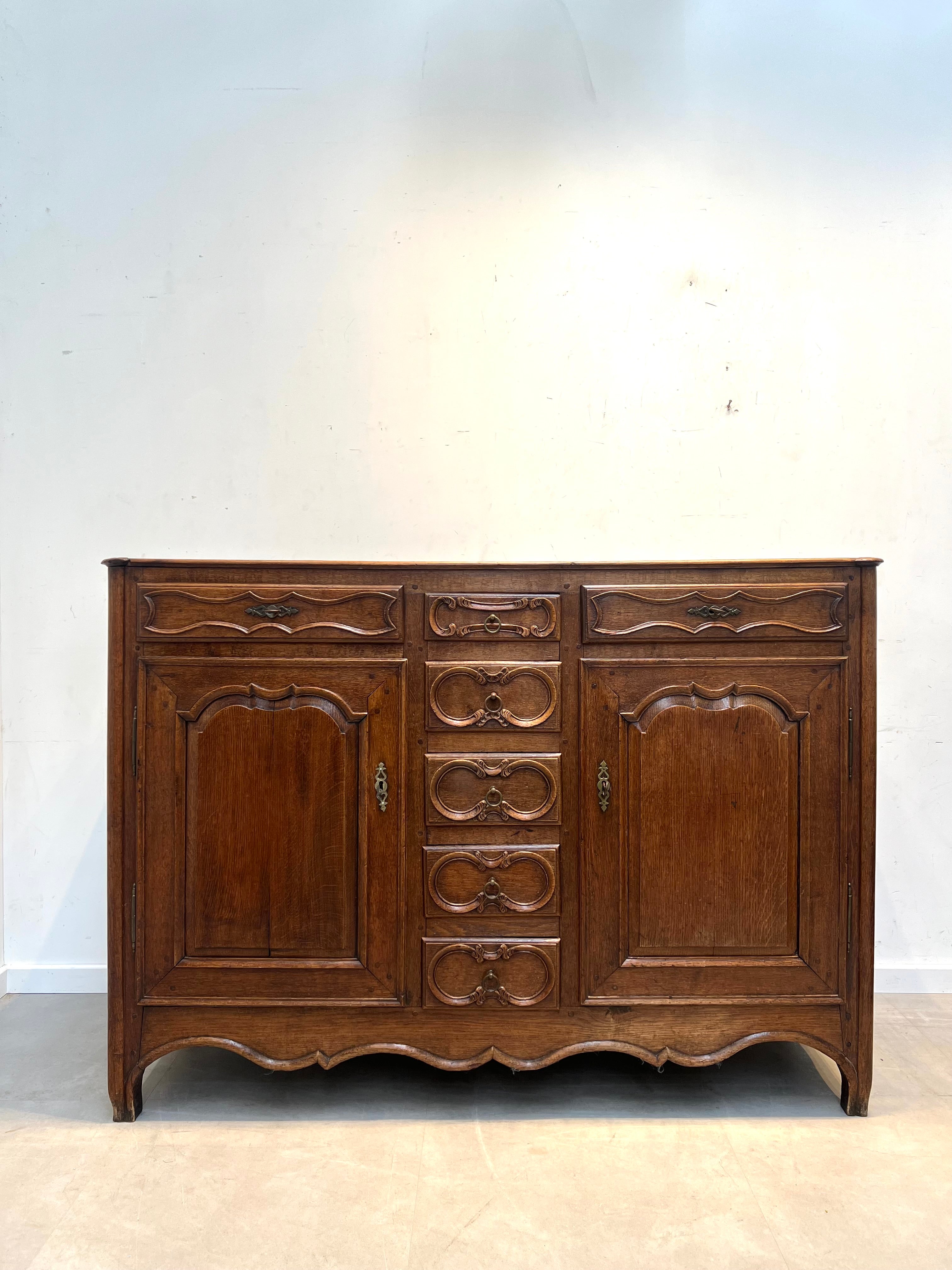 Antique French Rustic Oak Chest of Drawers