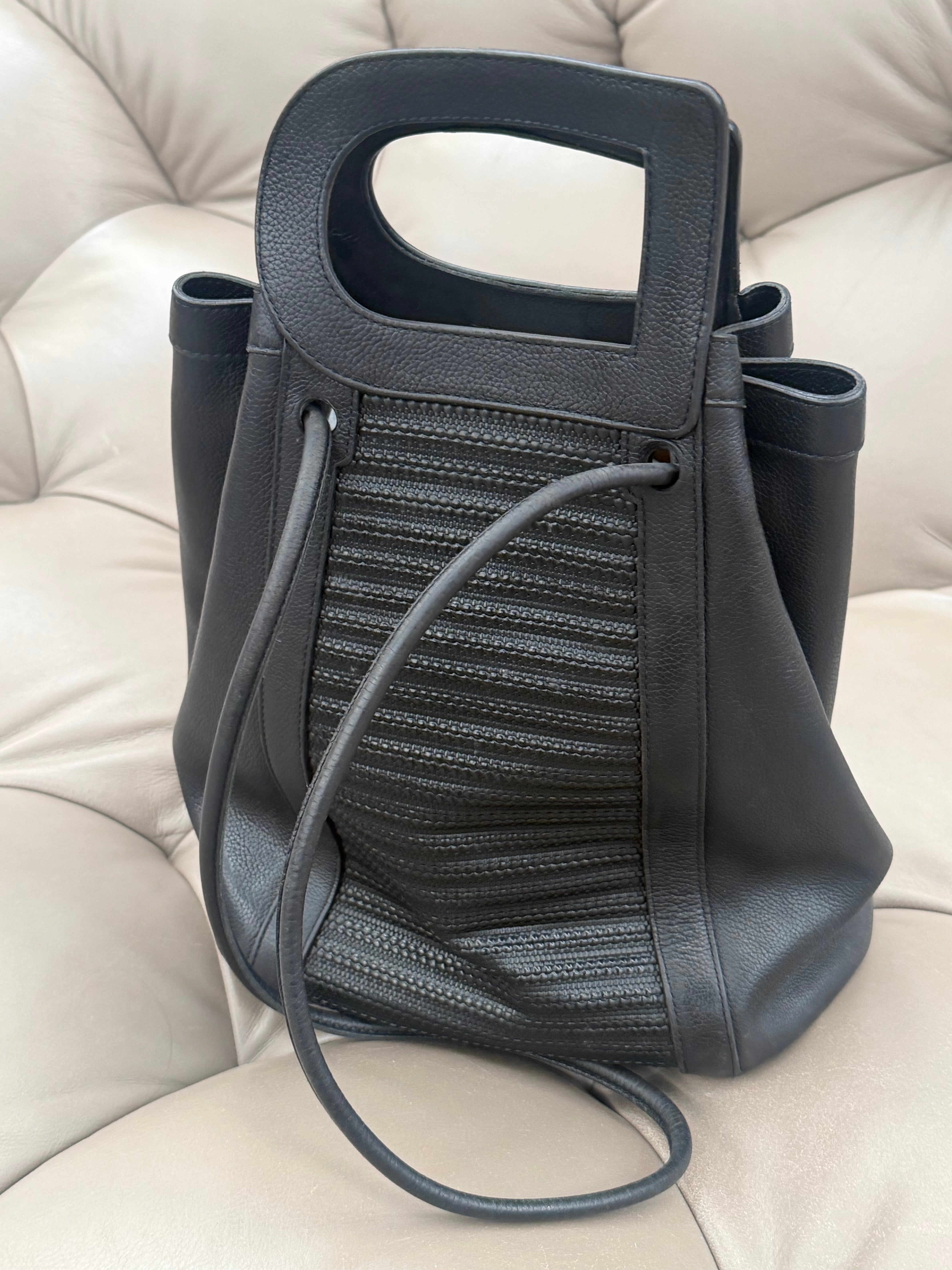Delvaux Punch Black Toile de Cuir Handbag – 40 x 28 cm