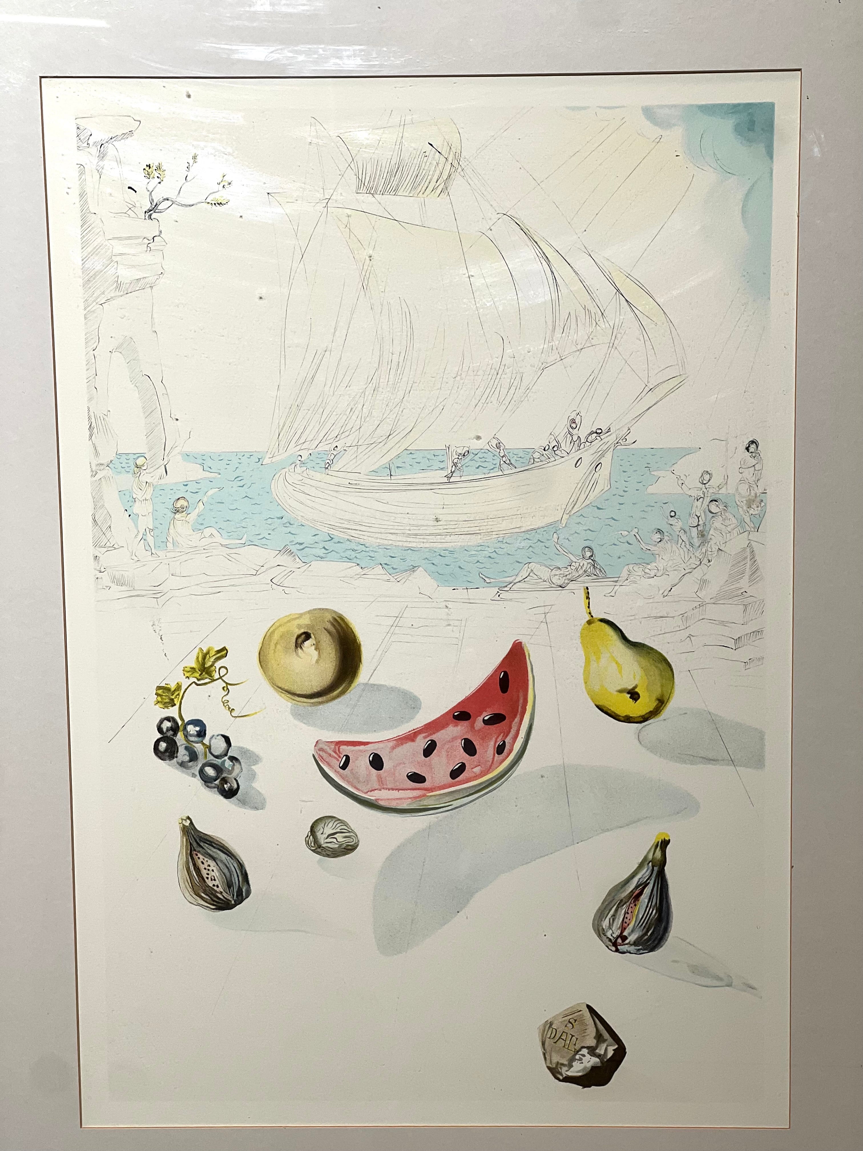 Salvador Dalí “Ship & Fruits” lithograph | Troc Leuven