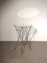 Bjart Folding Glass Side Table