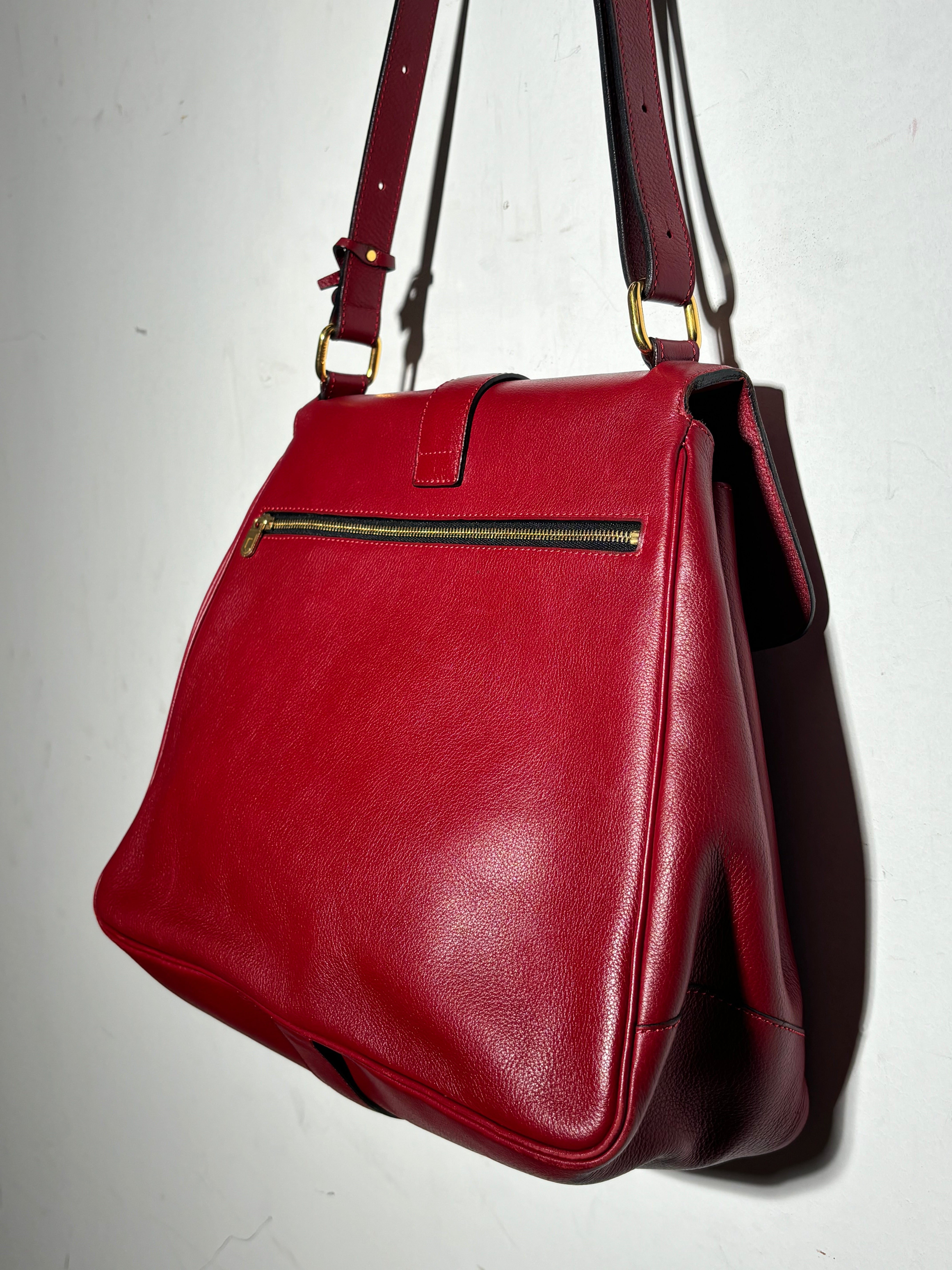 Delvaux red leather shoulder Bag