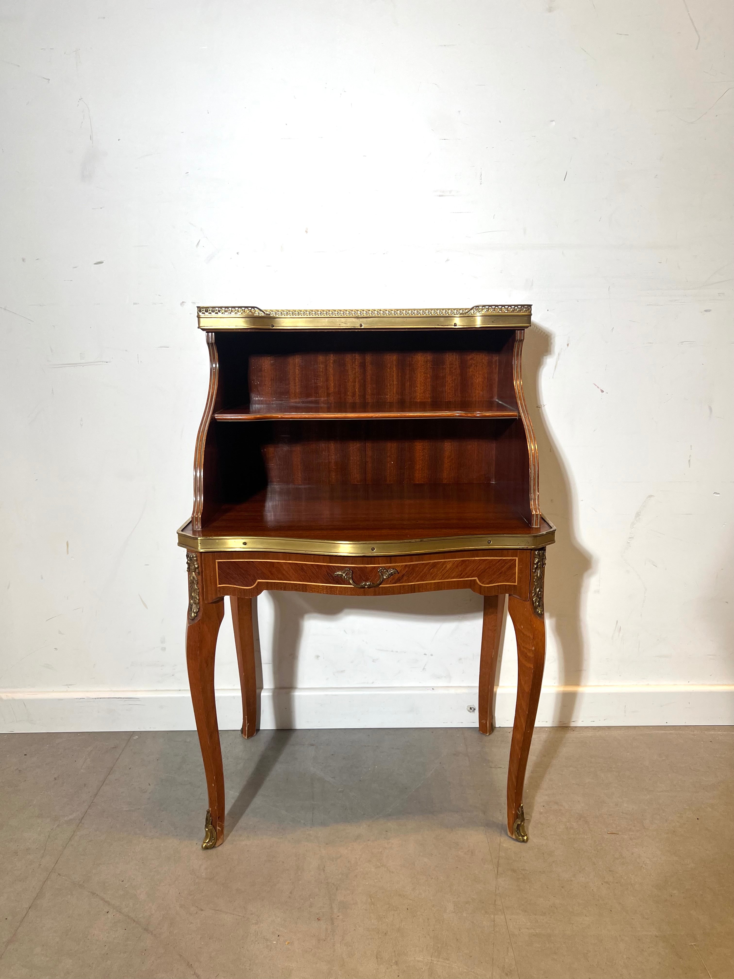 Antique French Louis XV style mahogany side table