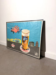 Original 1958 Expo 58 Three Stars Pils Leopold Beer Advertising Poster