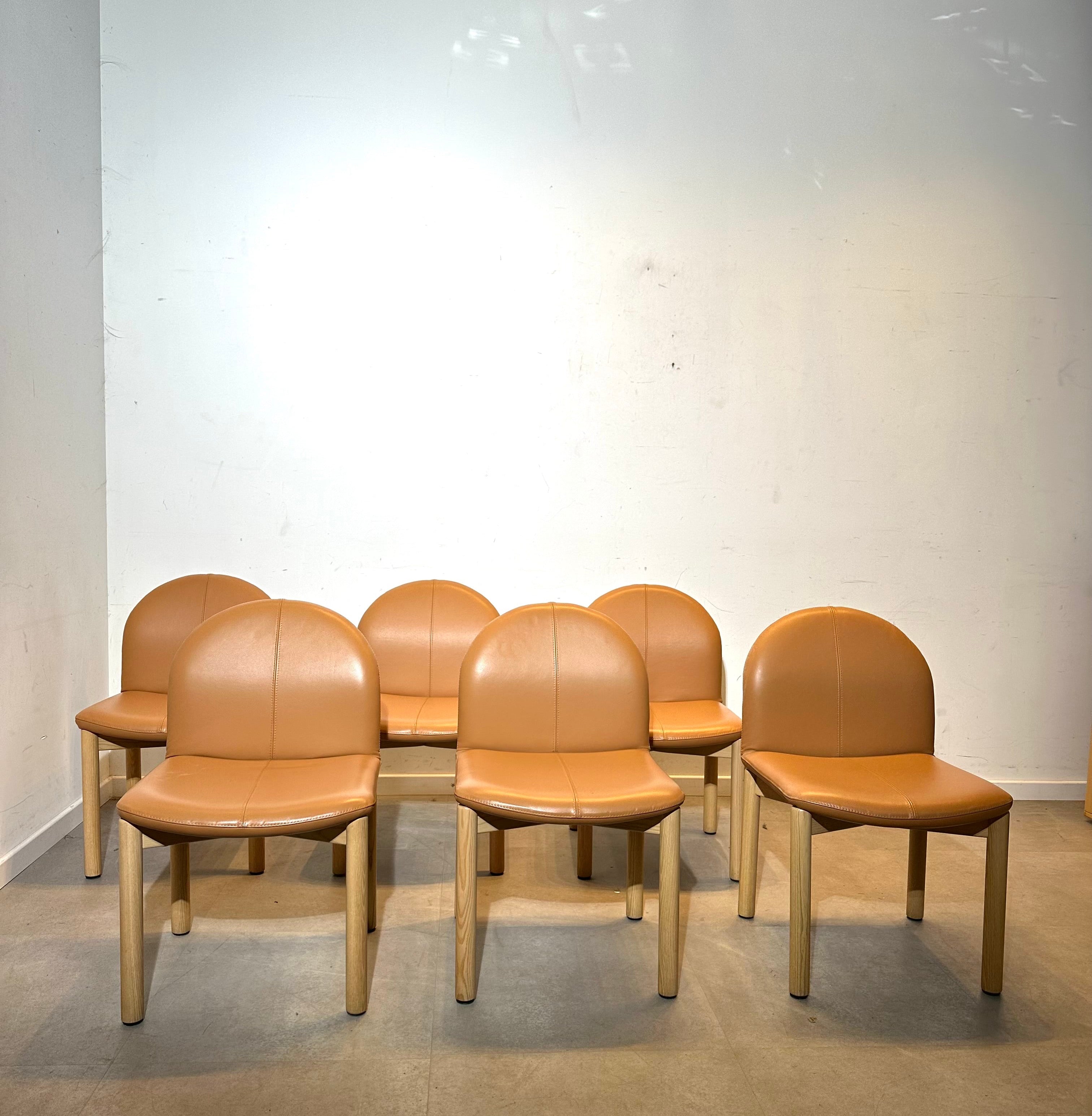 Ensemble de chaises de salle à manger COR « Combra » – Cuir et chêne