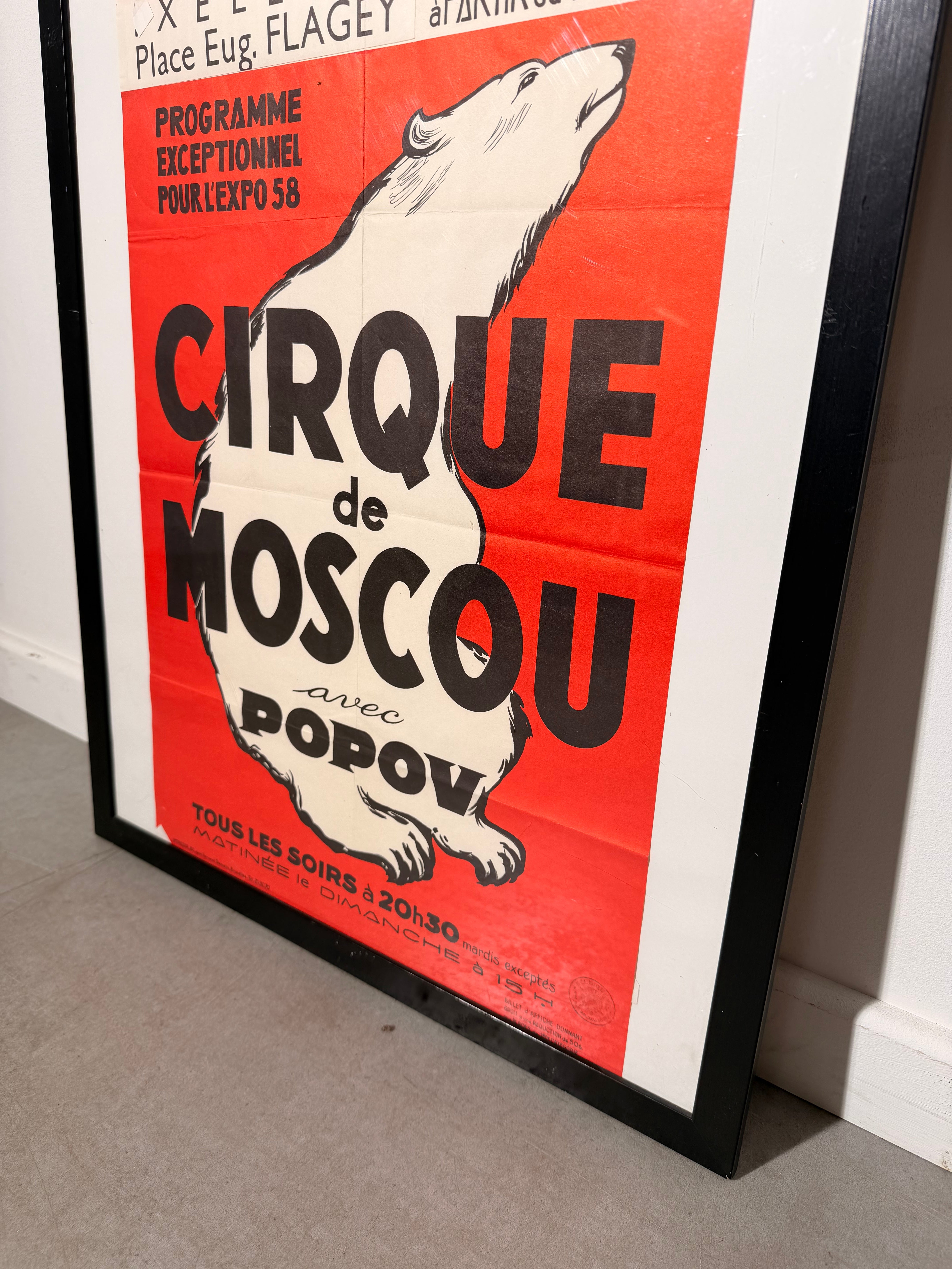 Original 1958 Expo 58 Cirque de Moscou Poster – Festival Mondial Brussels
