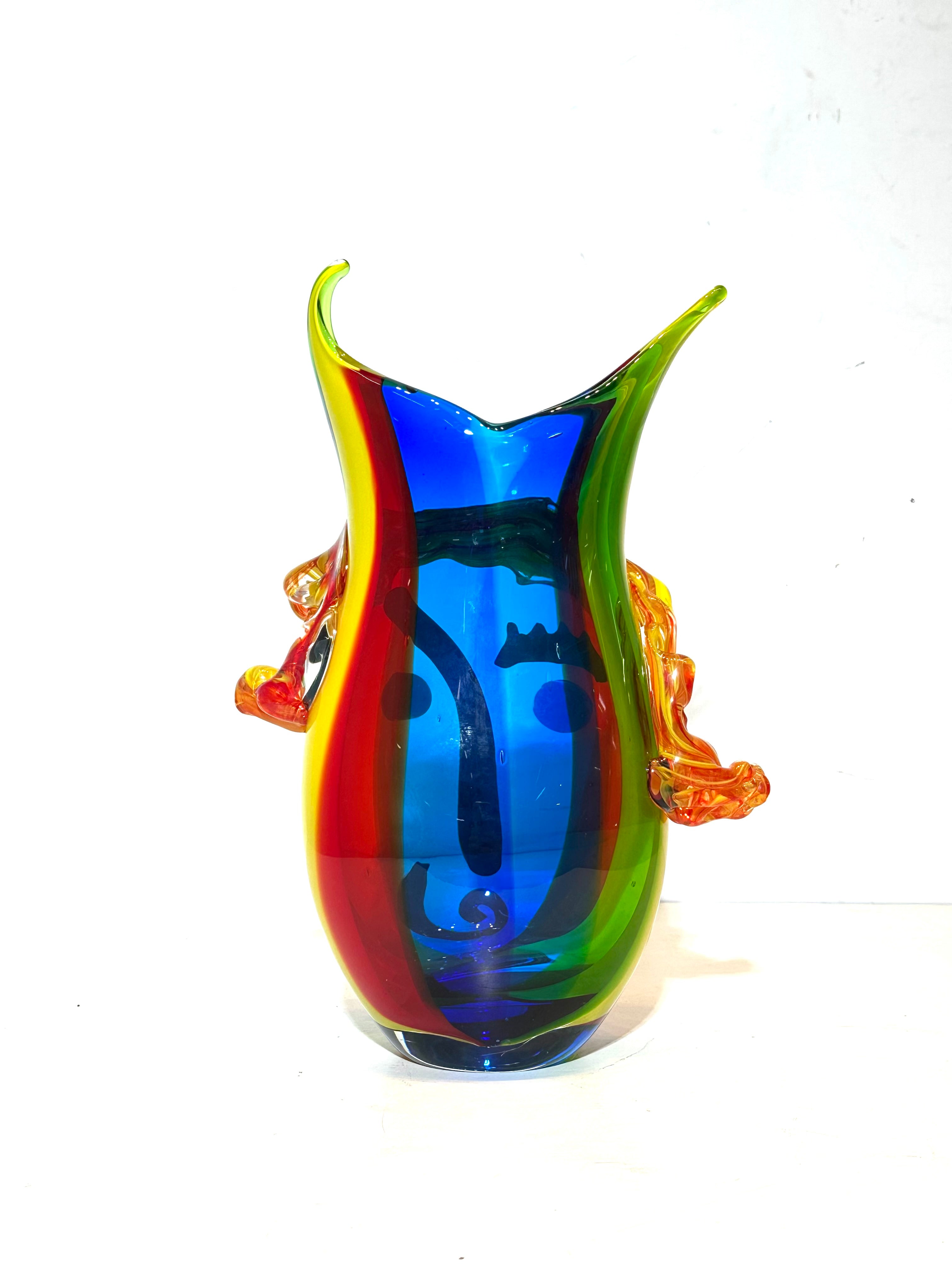 Murano glazen vaas met gezicht