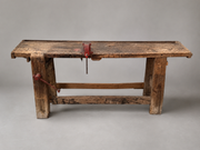 Solid Wood Carpenter’s Workbench with Original Cast Iron Vice