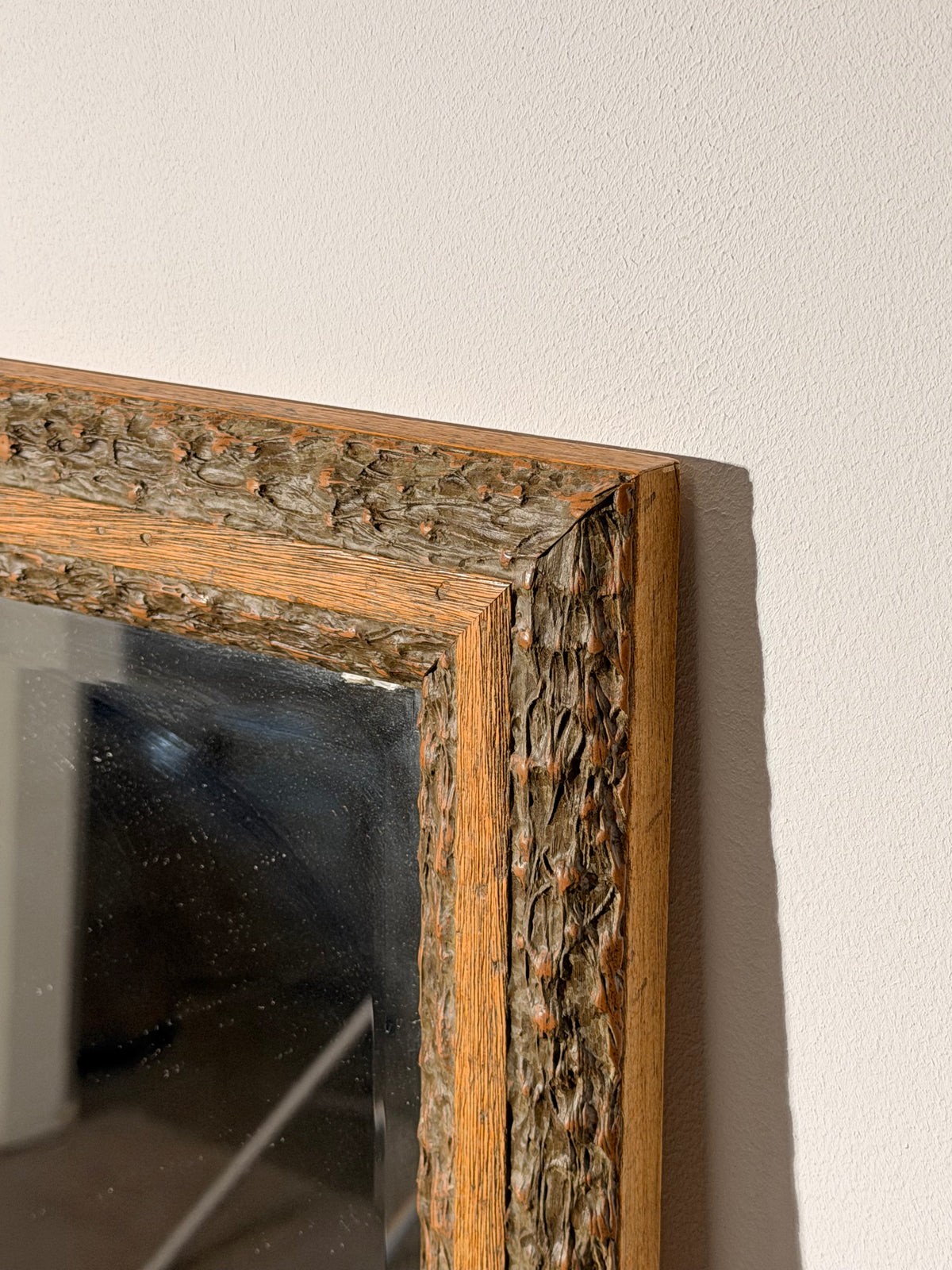 Rustic Bark Wood Framed Wall Mirror