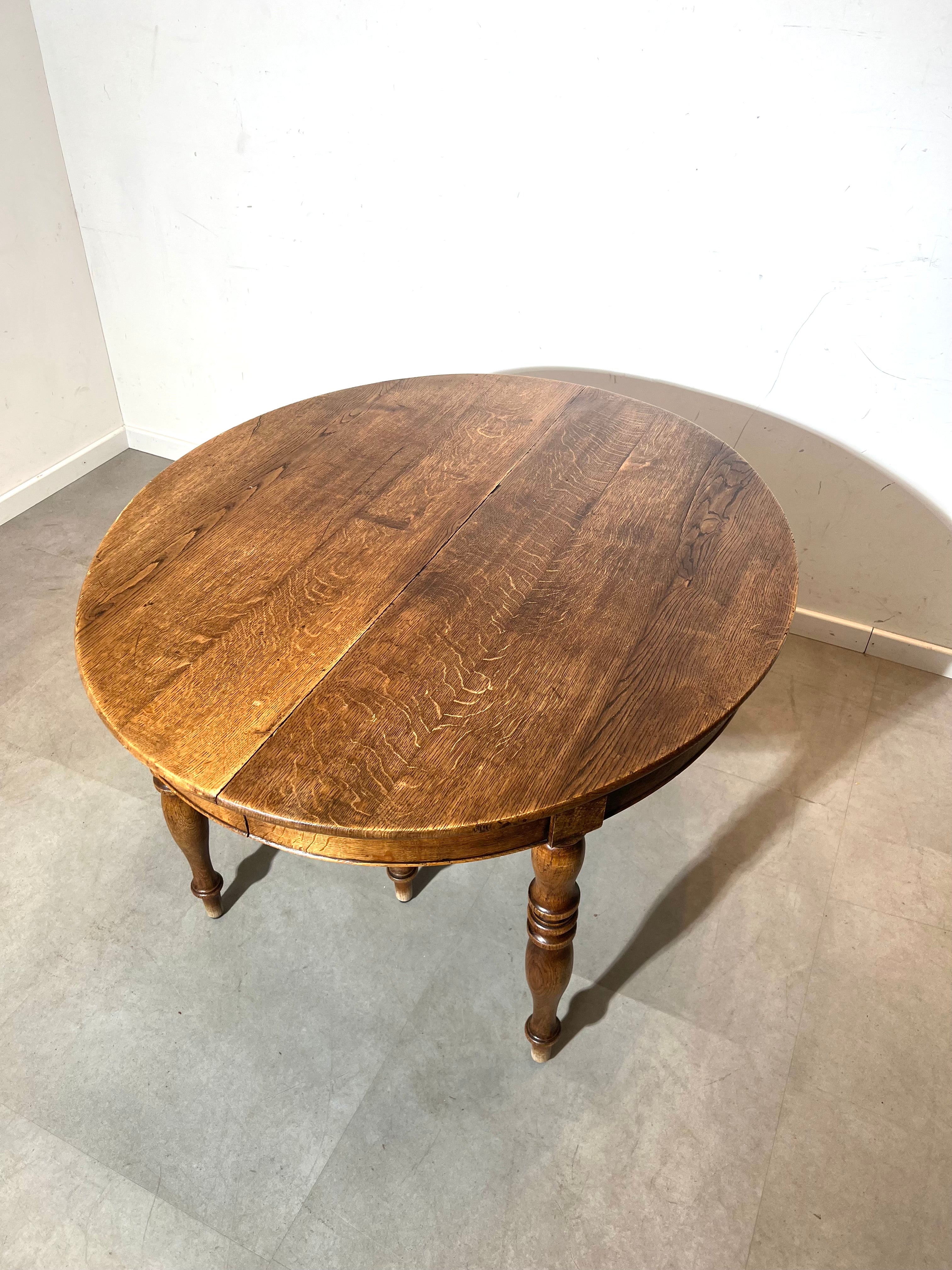Antique Solid Oak Extending Dining Table – 375 cm