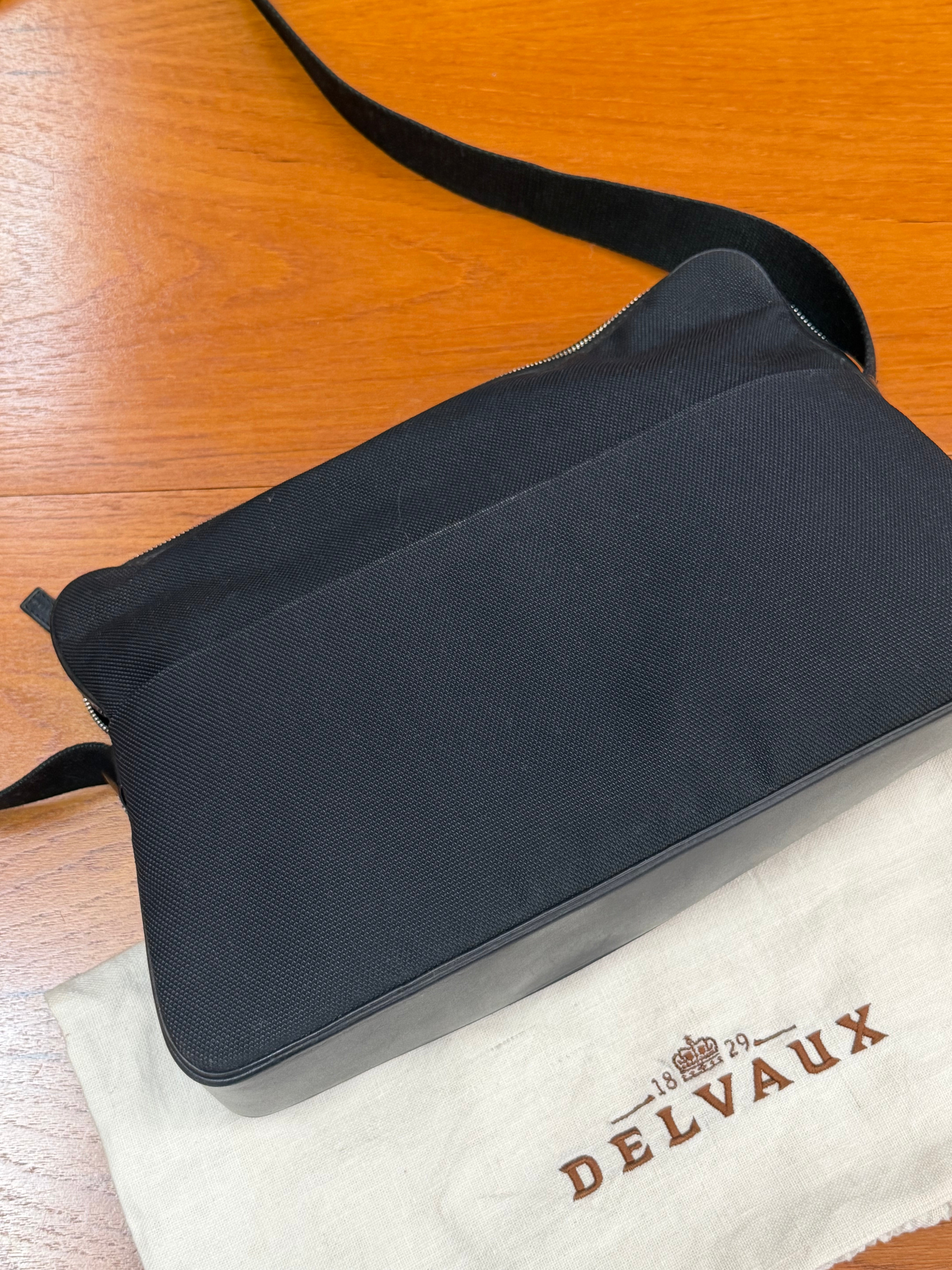 Delvaux Toile “Pili Pili” Crossbody Bag – Charbon Black – 36 cm – With Dustbag & Certificate