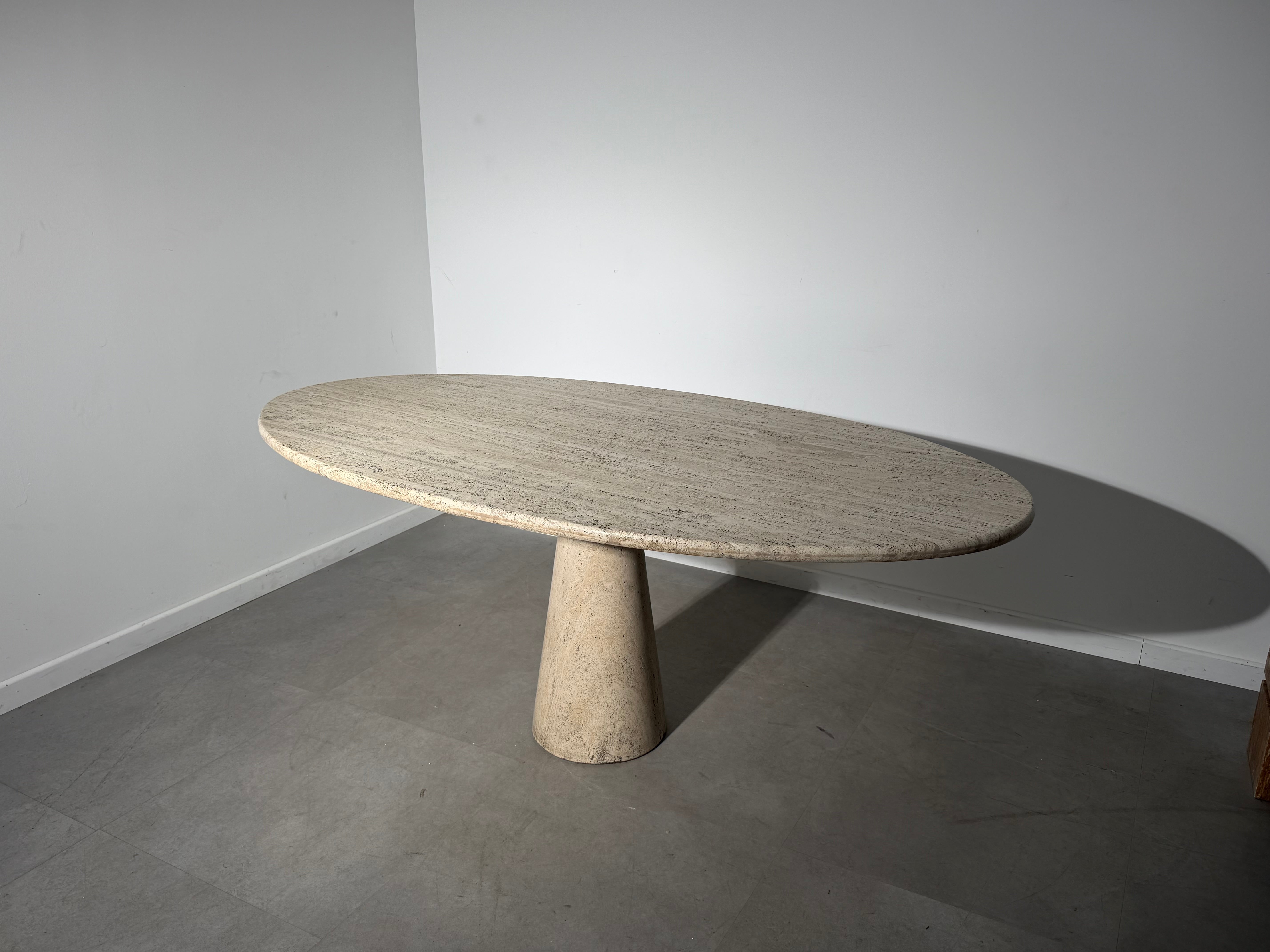 Italian 1970’s Travertine Dining Table for Skipper, Attributed to Angelo Mangiarotti