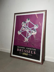 Universal Exhibition Brussels 1958 Atomium Poster – Framed – 73 x 100 cm