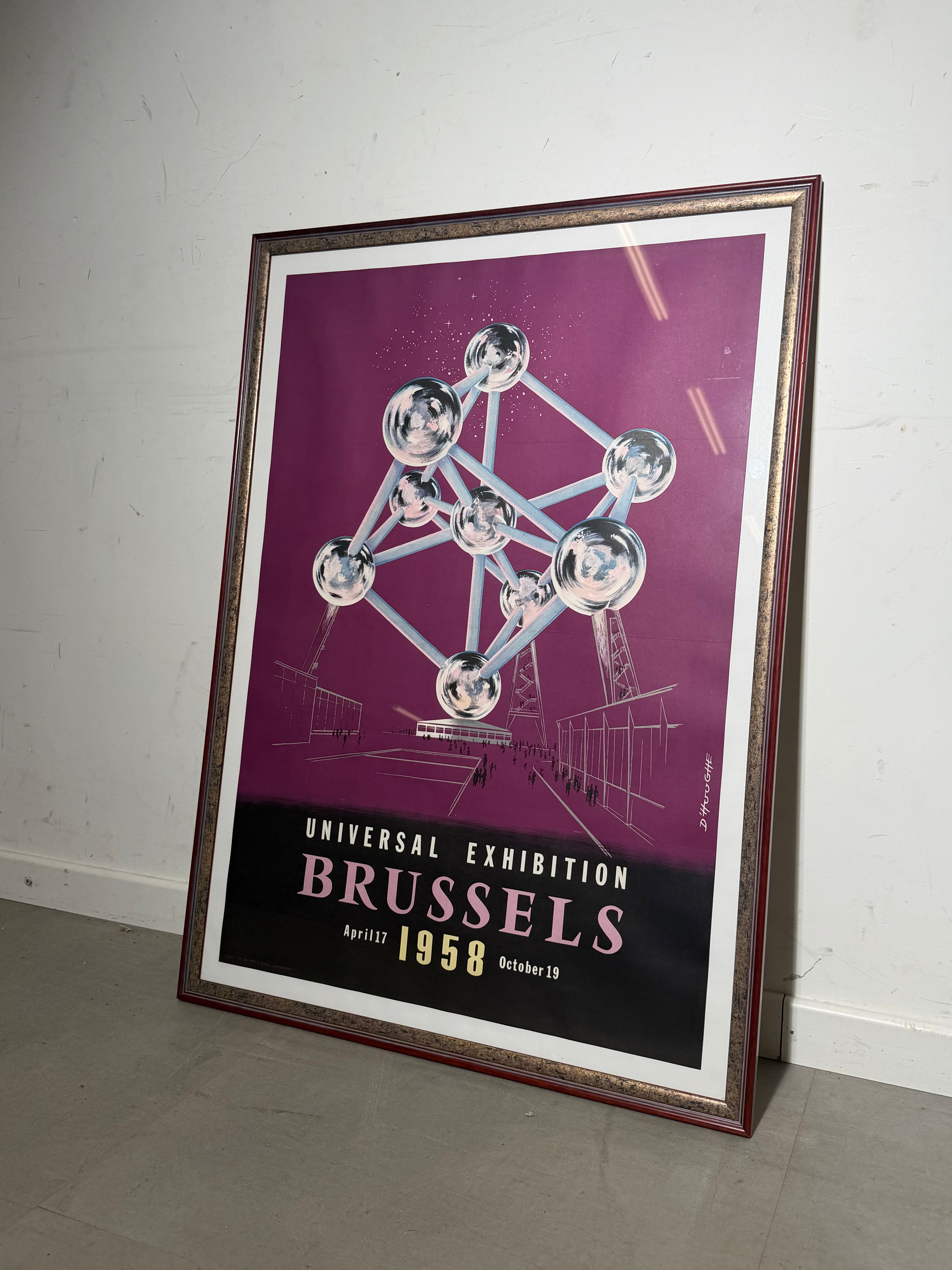 Universal Exhibition Brussels 1958 Atomium Poster – Framed – 73 x 100 cm