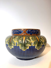 Large Art Nouveau Glazed Ceramic Jardinière
