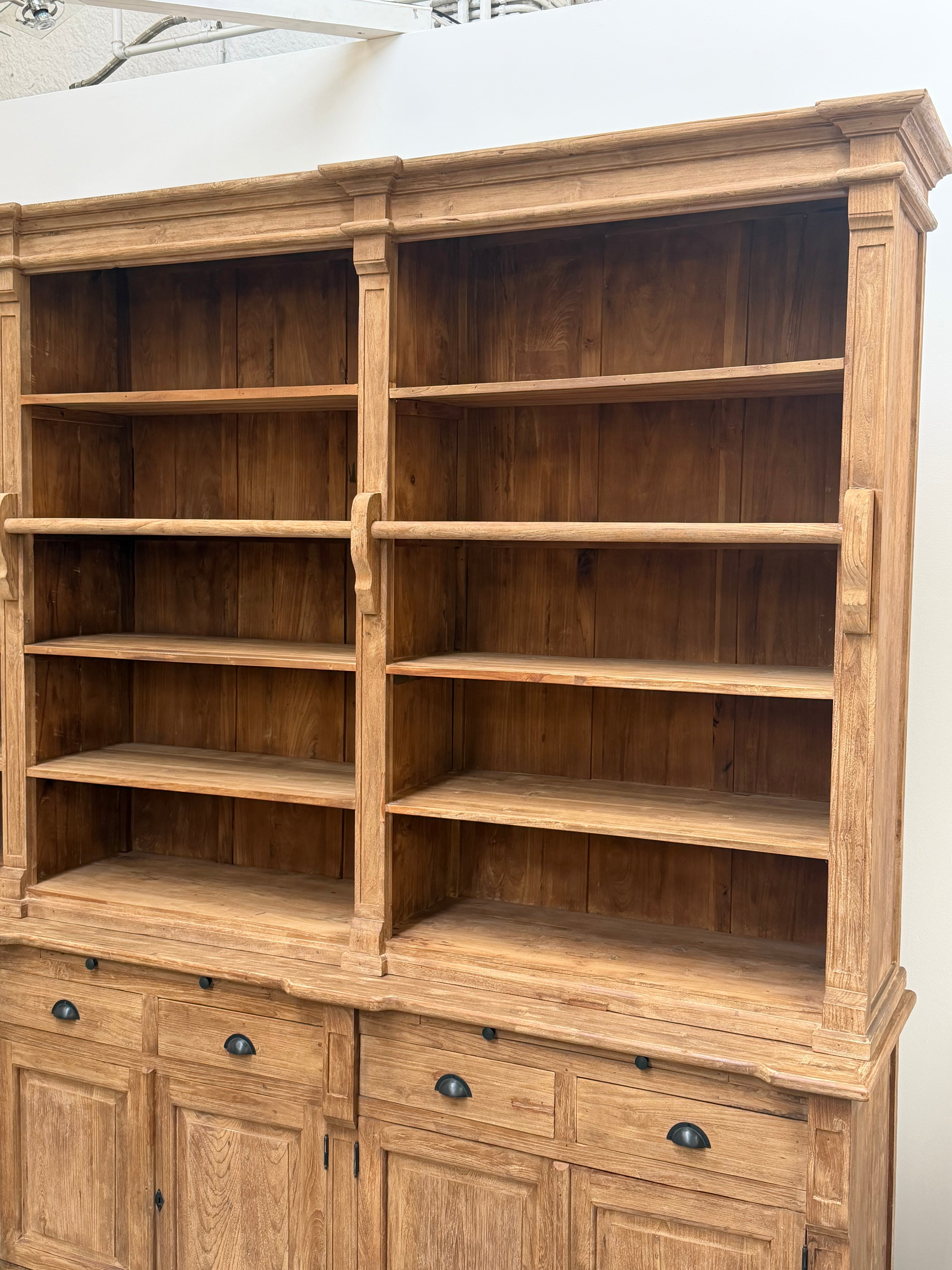Antique Recycled Teak Bookcase Cabinet – 300 x 55 x 250 cm