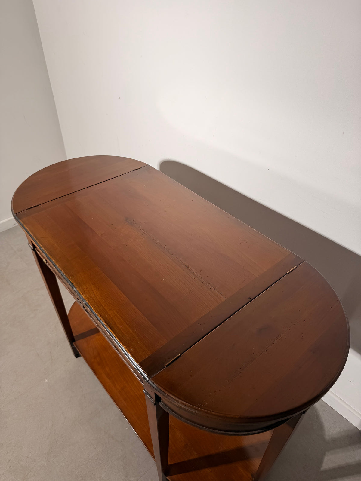 Double-Faced Wooden Console Table with Drawers and Hidden Storage