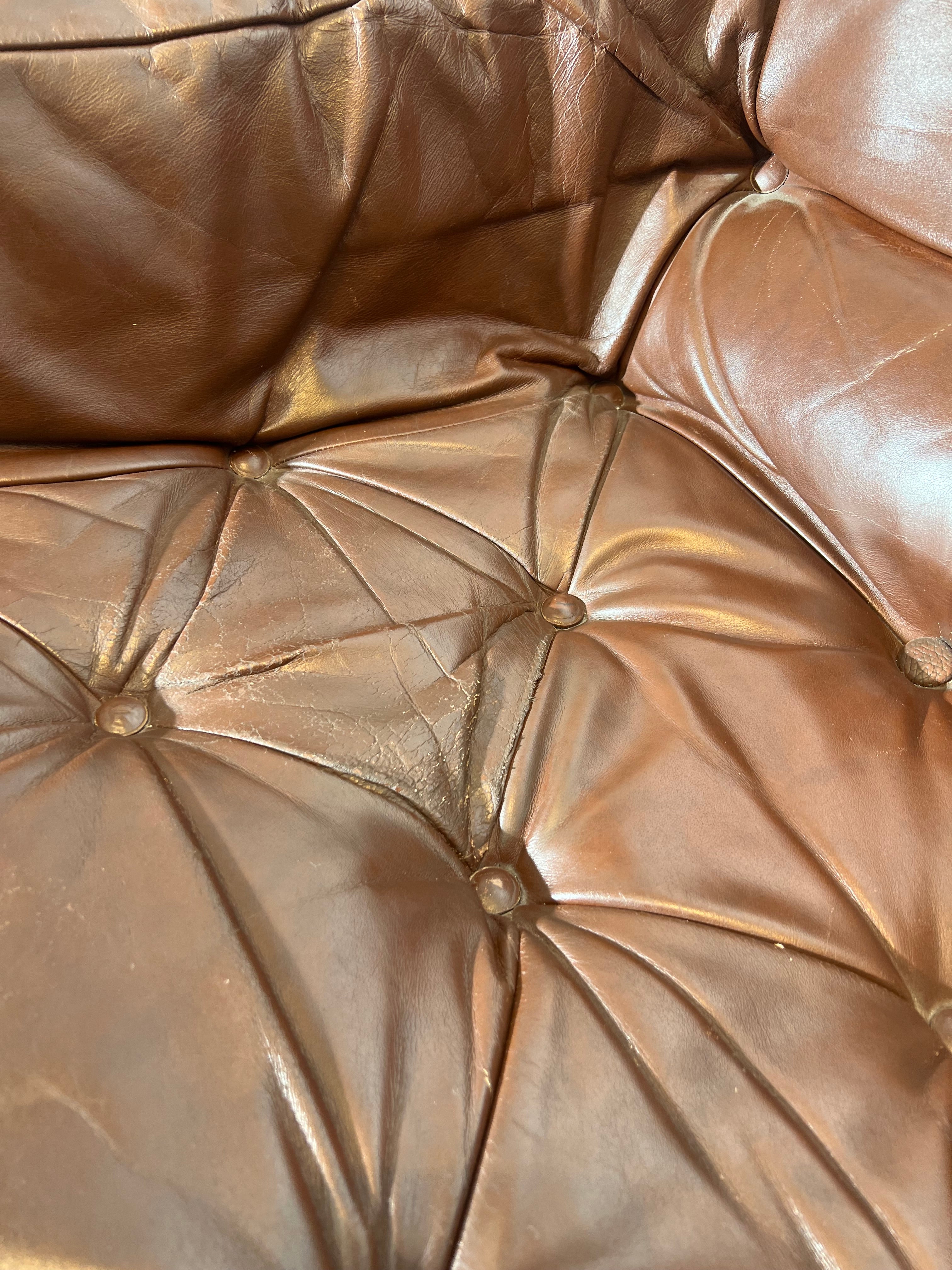 Gerard Van Den Berg Leather 2-Seater Sofa – Cognac Brown