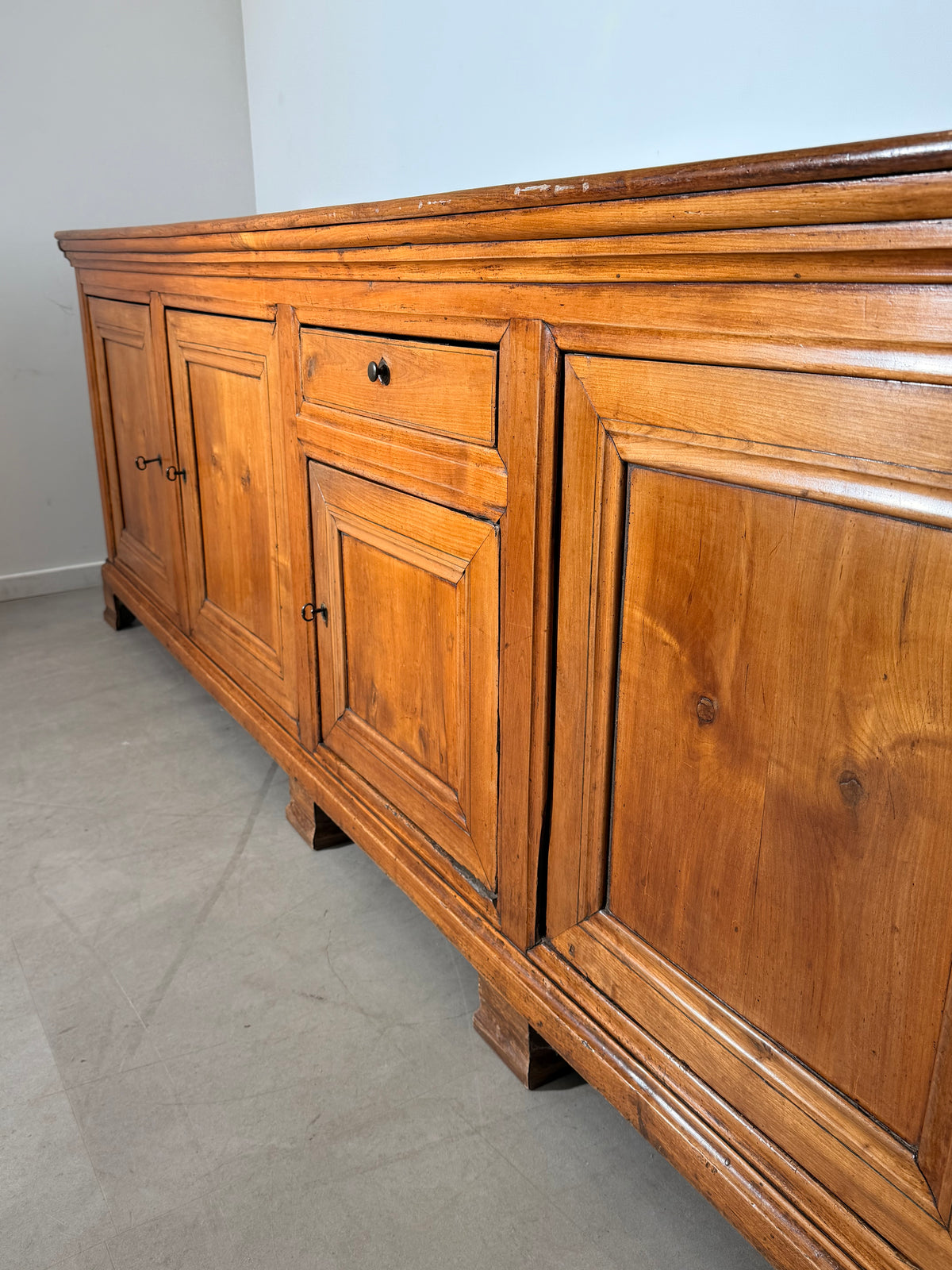Large Wooden Sideboard with Panelled Doors 350cm