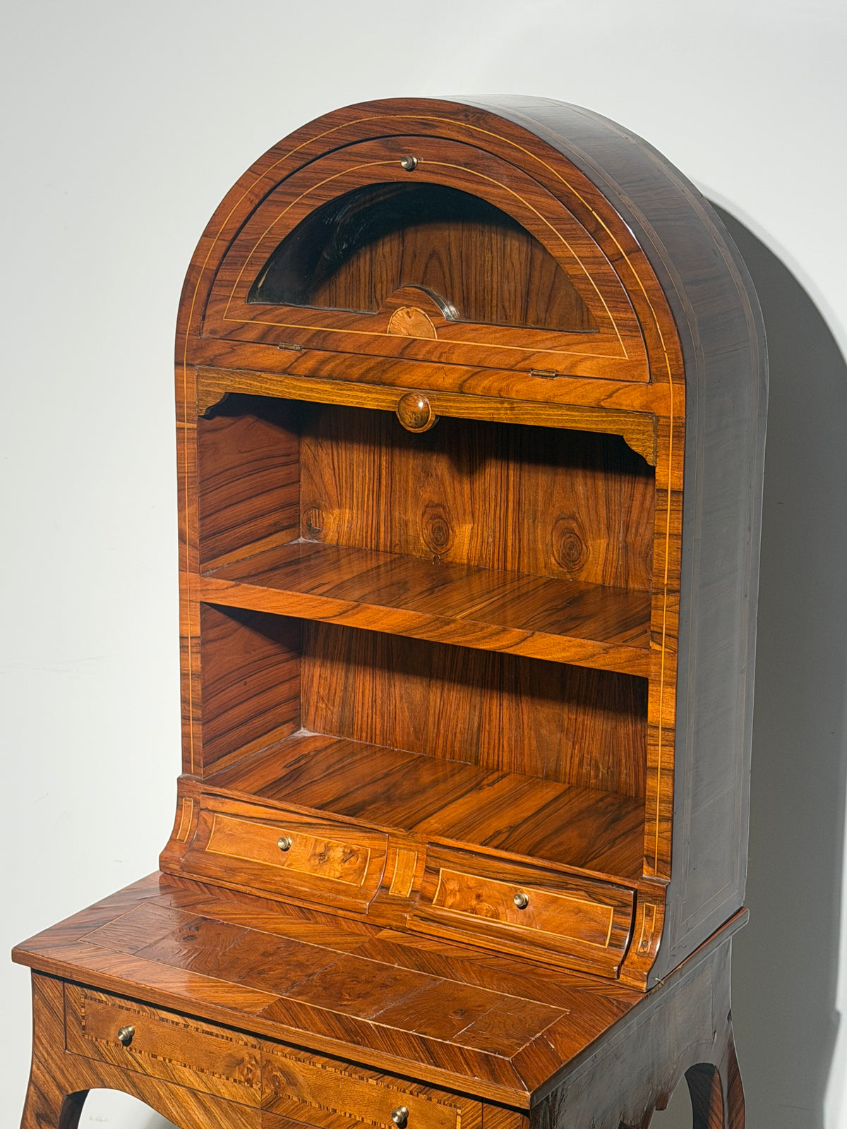 Antique English Marquetry Writing Desk / Secretary