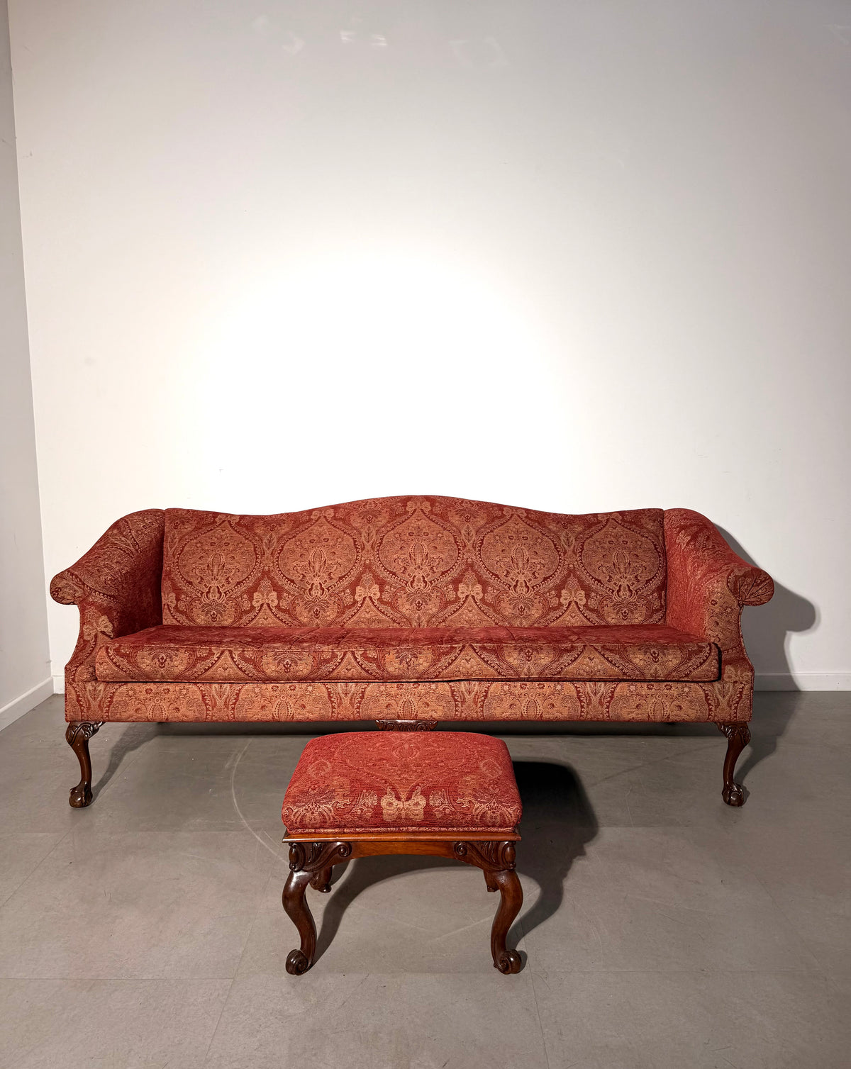 Antique Chippendale Sofa with Claw & Ball Feet