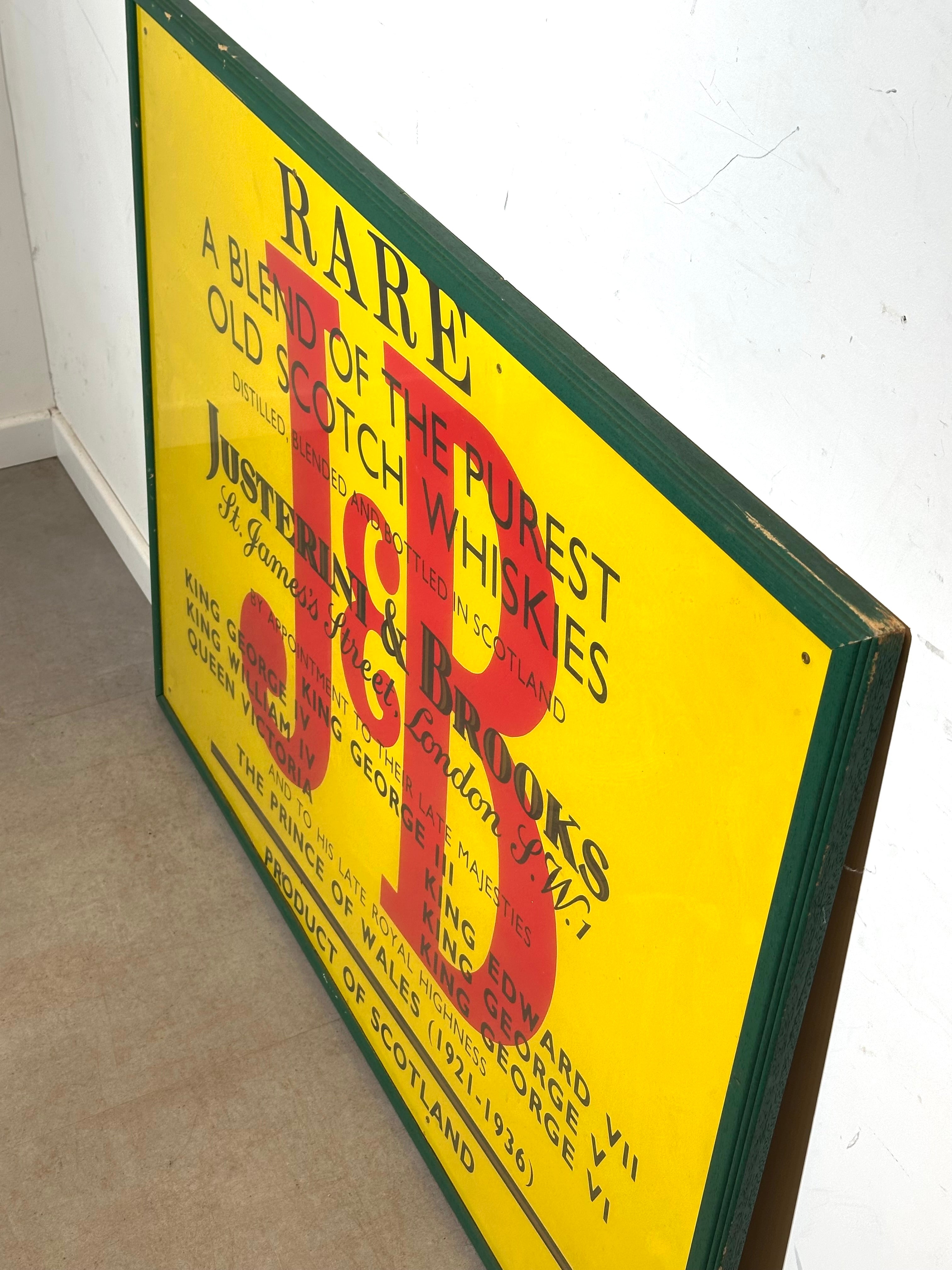 Rare J&B Scotch Whisky Advertising Sign – Justerini & Brooks