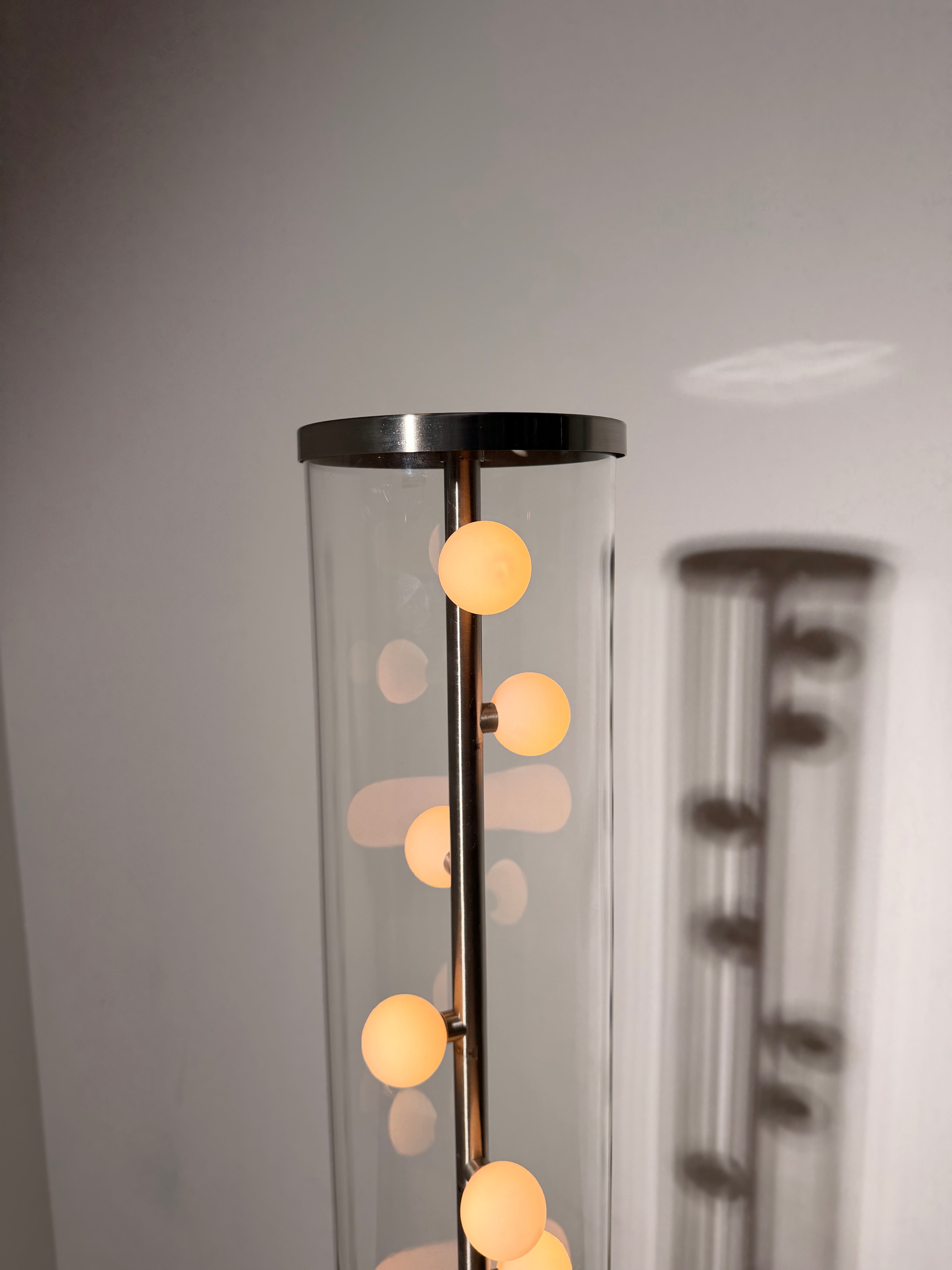 Contemporary Glass Column Floor Lamp
