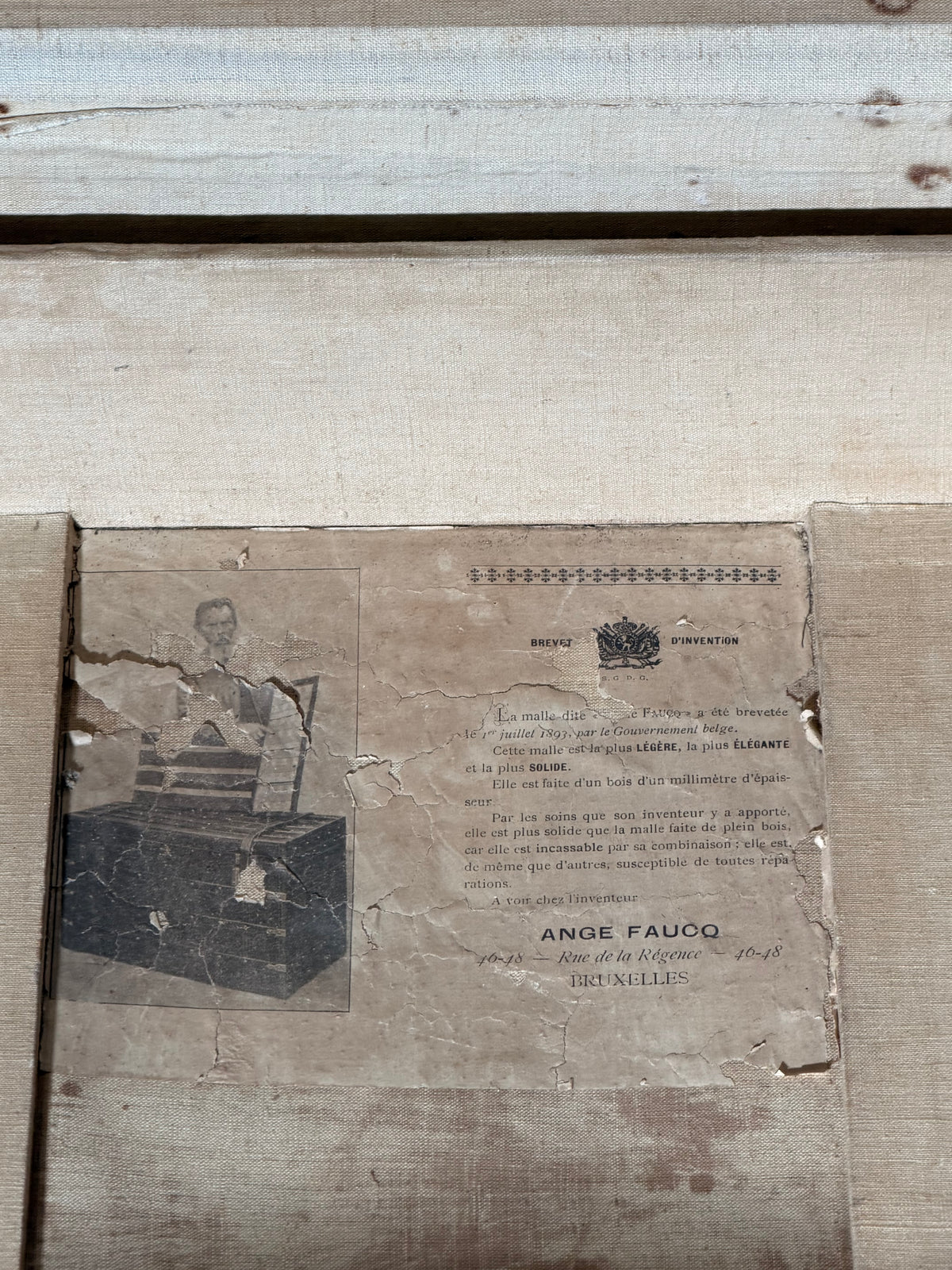 Antique Belgian Ange Faucq Travel Trunk – Patented 1893