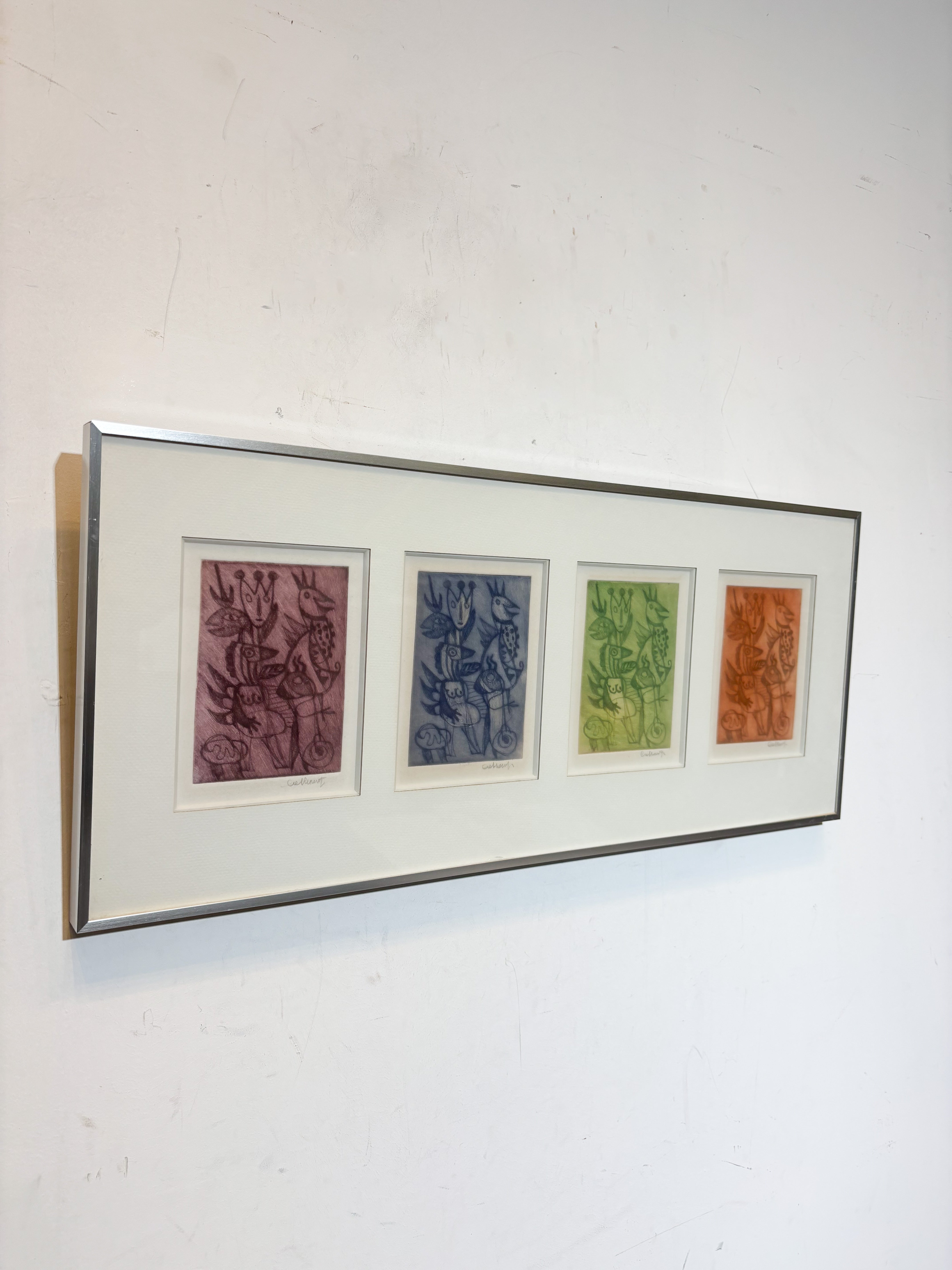 Set van vier kleine litho's van Jan Cobbaert