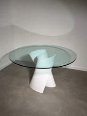 MDF Italia S Table by Xavier Lust – White Cristalplant & Glass