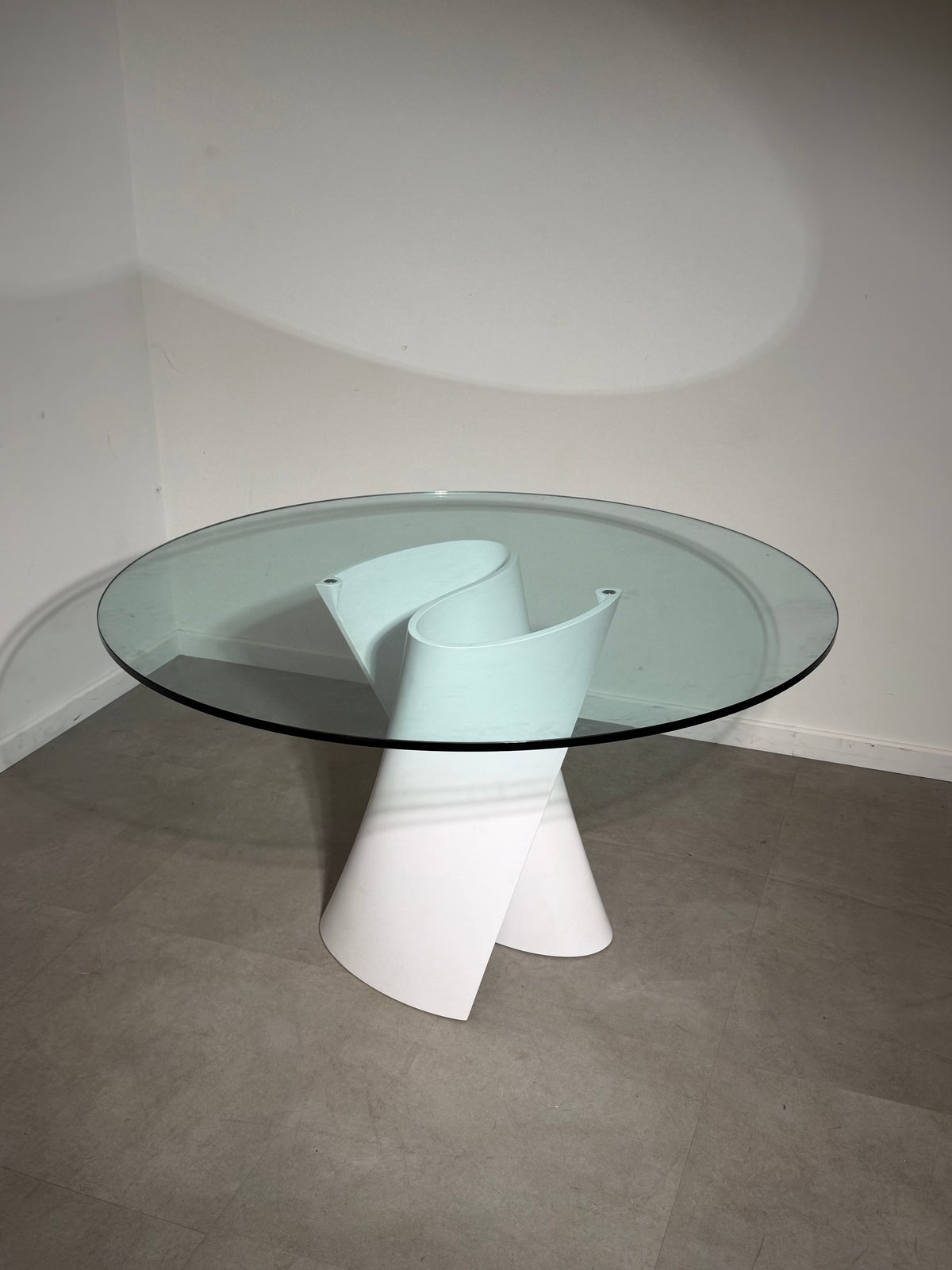 MDF Italia S Table by Xavier Lust – White Cristalplant & Glass