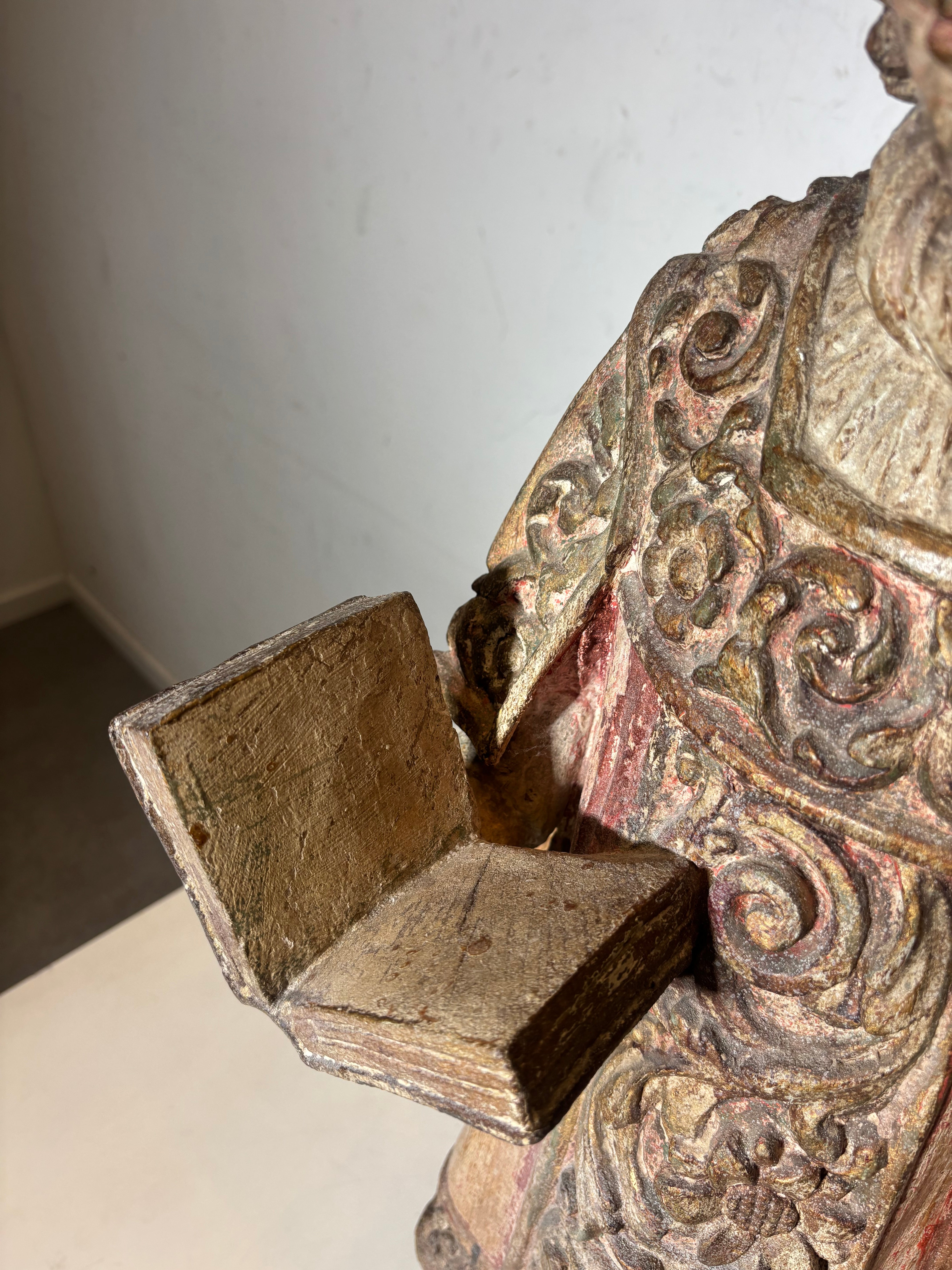 17e-eeuws polychroom standbeeld van Sint Laurentius