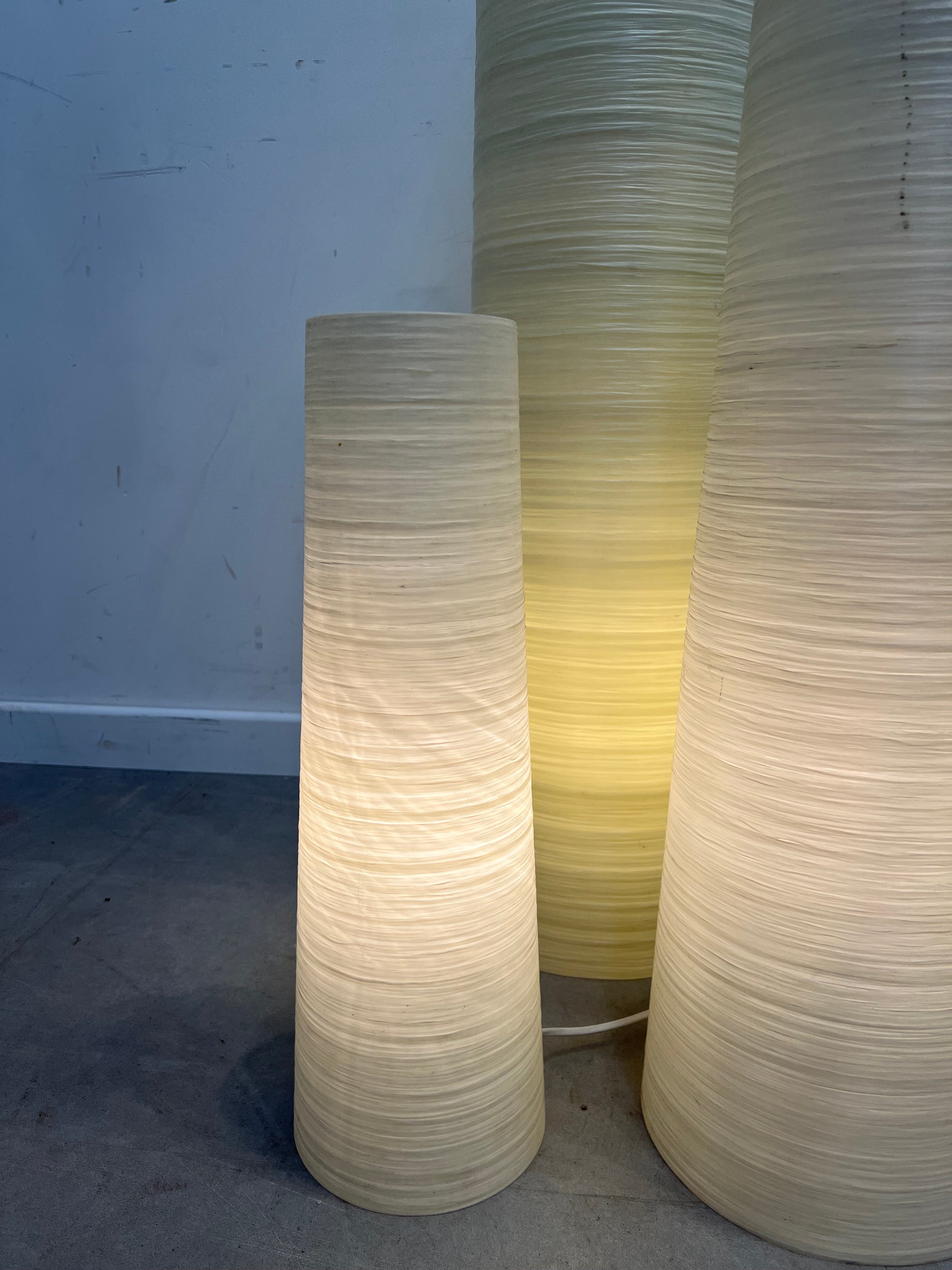 Set of 3 Minimalist Floor Lamps – Sculptural Cone Design
