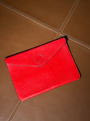 Vintage Delvaux Fusée Envelope Clutch – Red Leather