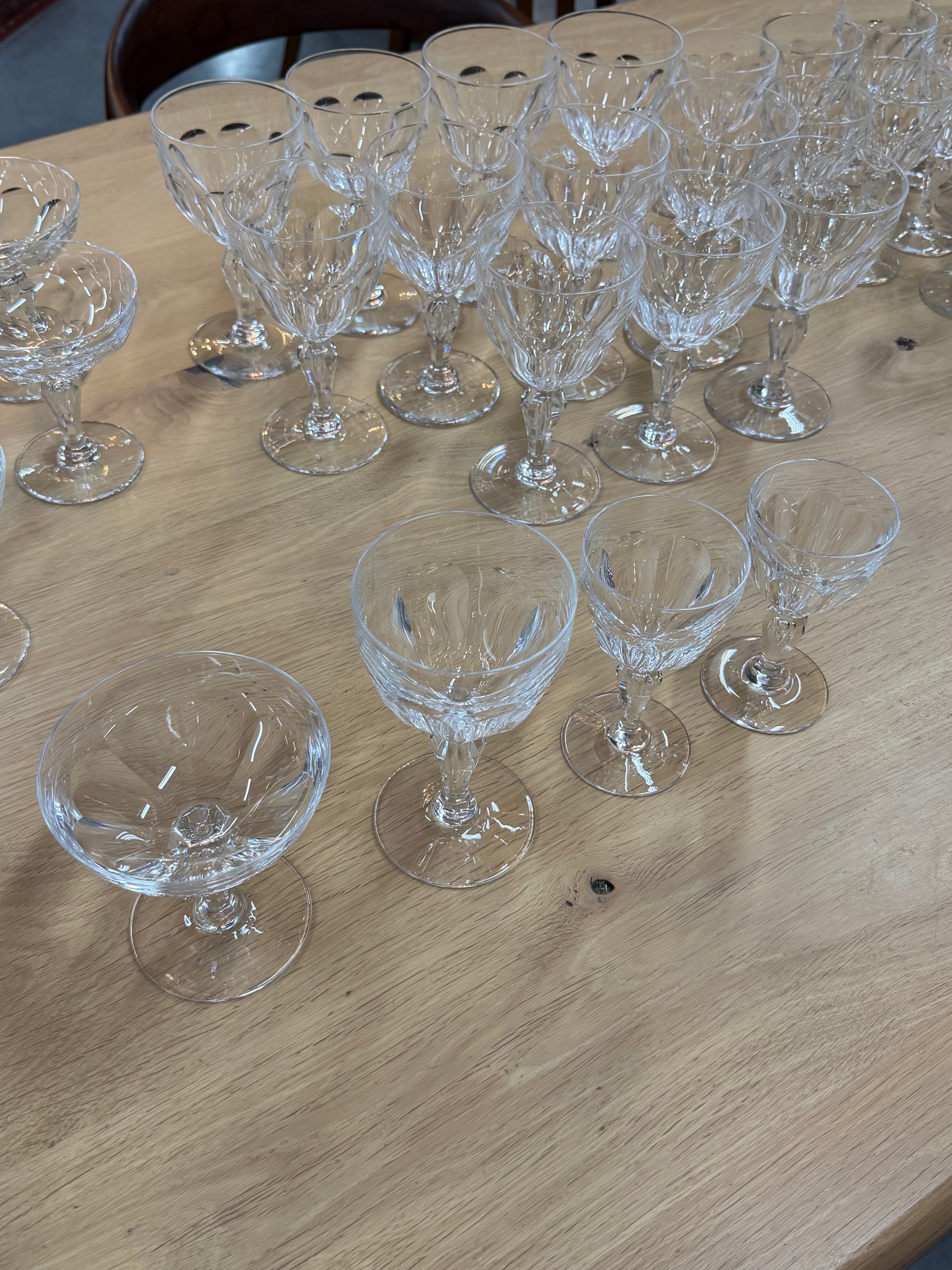 Crystal glass set – Val Saint Lambert – Model Paul Premier – 47 pieces