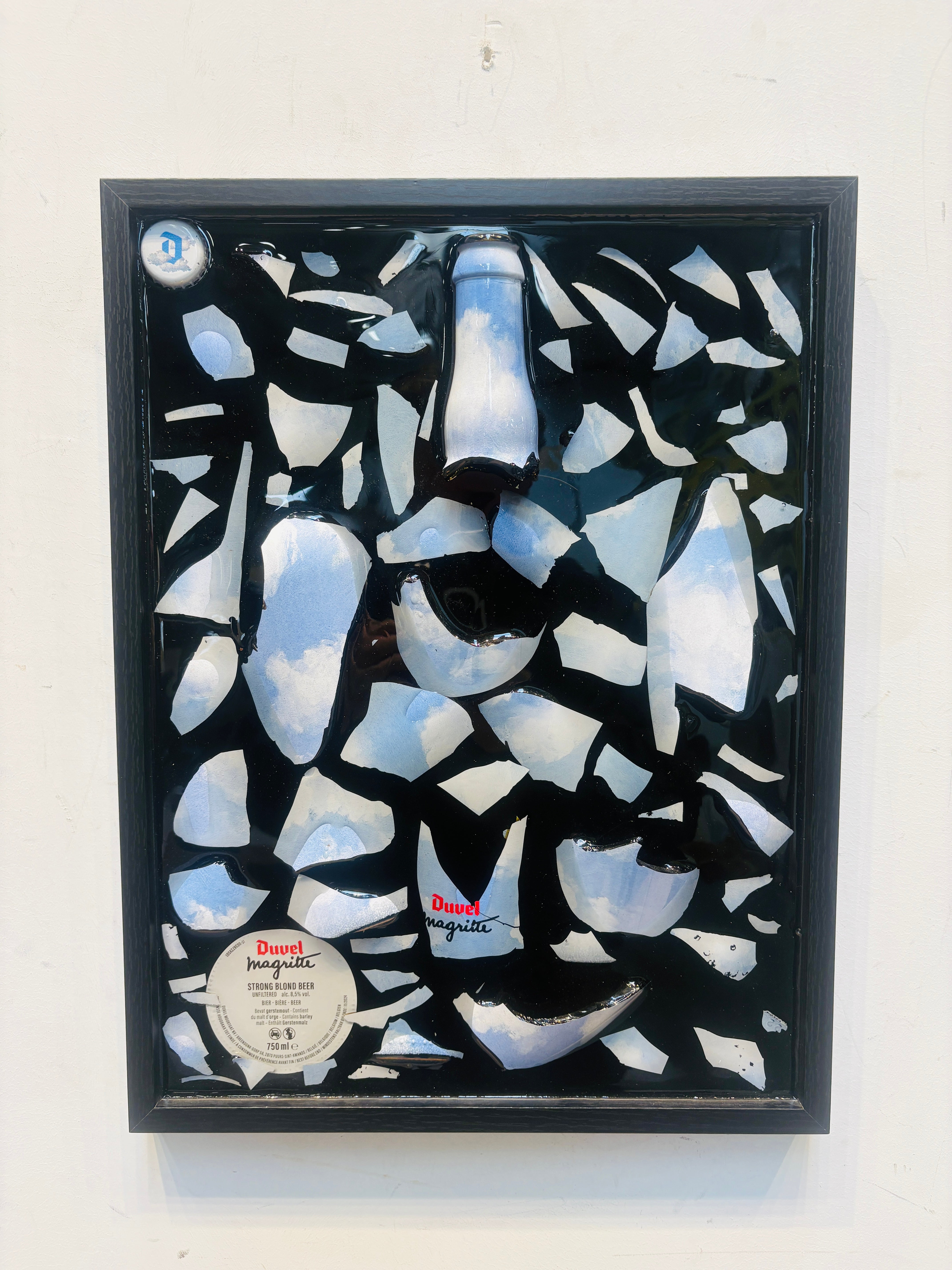 Framed Shattered Duvel Bottle Margritte Edition
